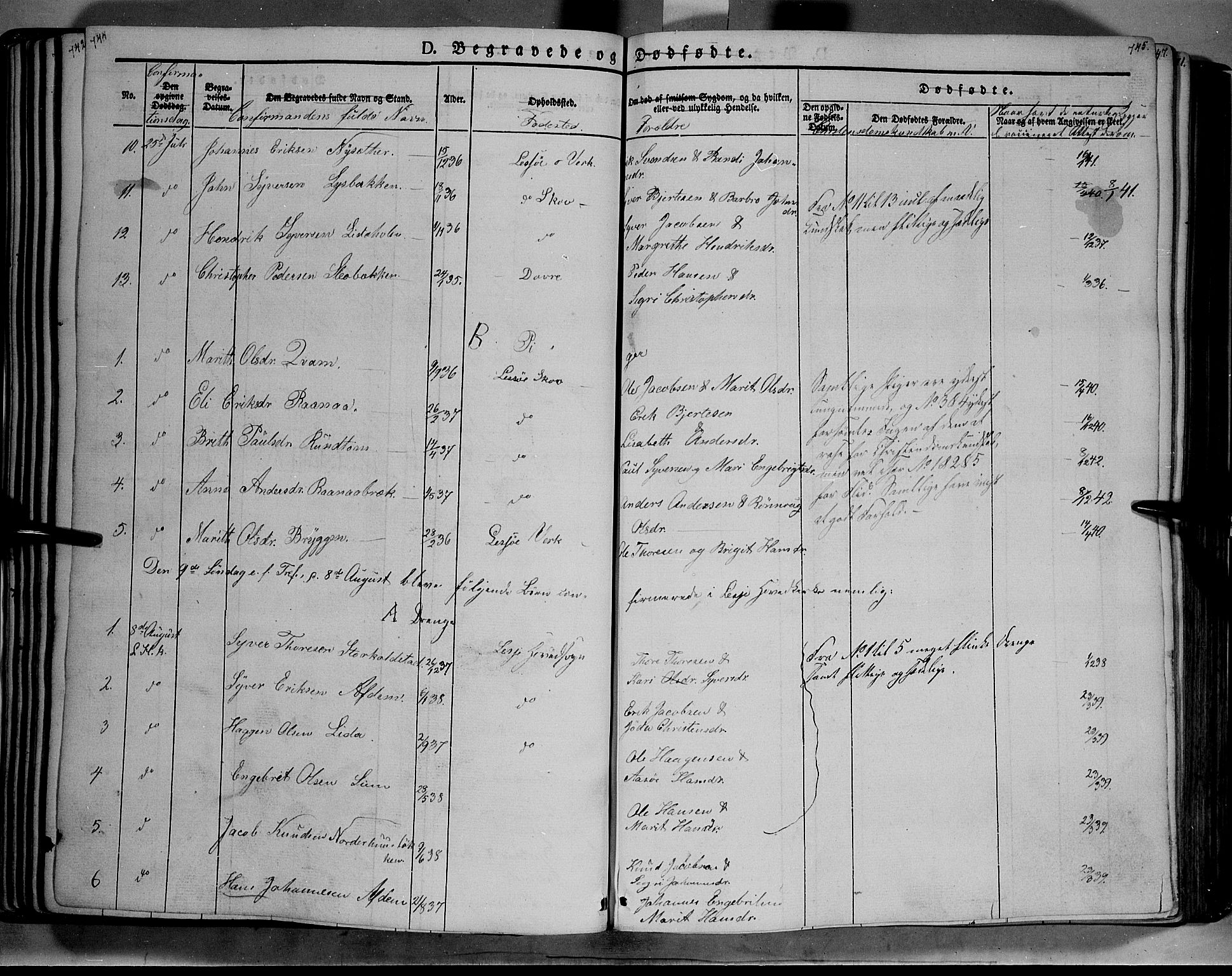 Lesja prestekontor, AV/SAH-PREST-068/H/Ha/Haa/L0006: Parish register (official) no. 6B, 1843-1854, p. 744-745