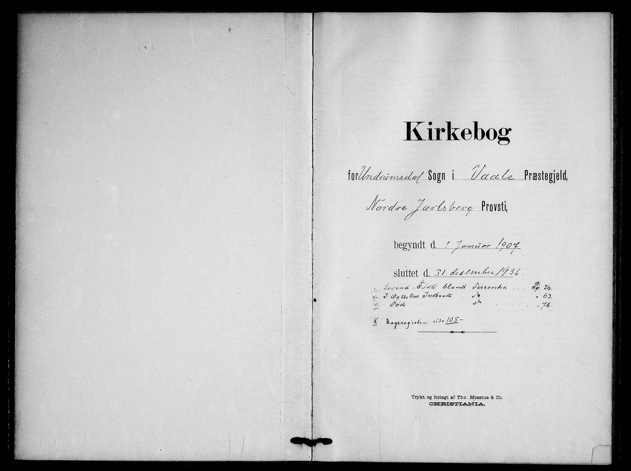 Våle kirkebøker, AV/SAKO-A-334/F/Fb/L0003: Parish register (official) no. II 3, 1907-1936
