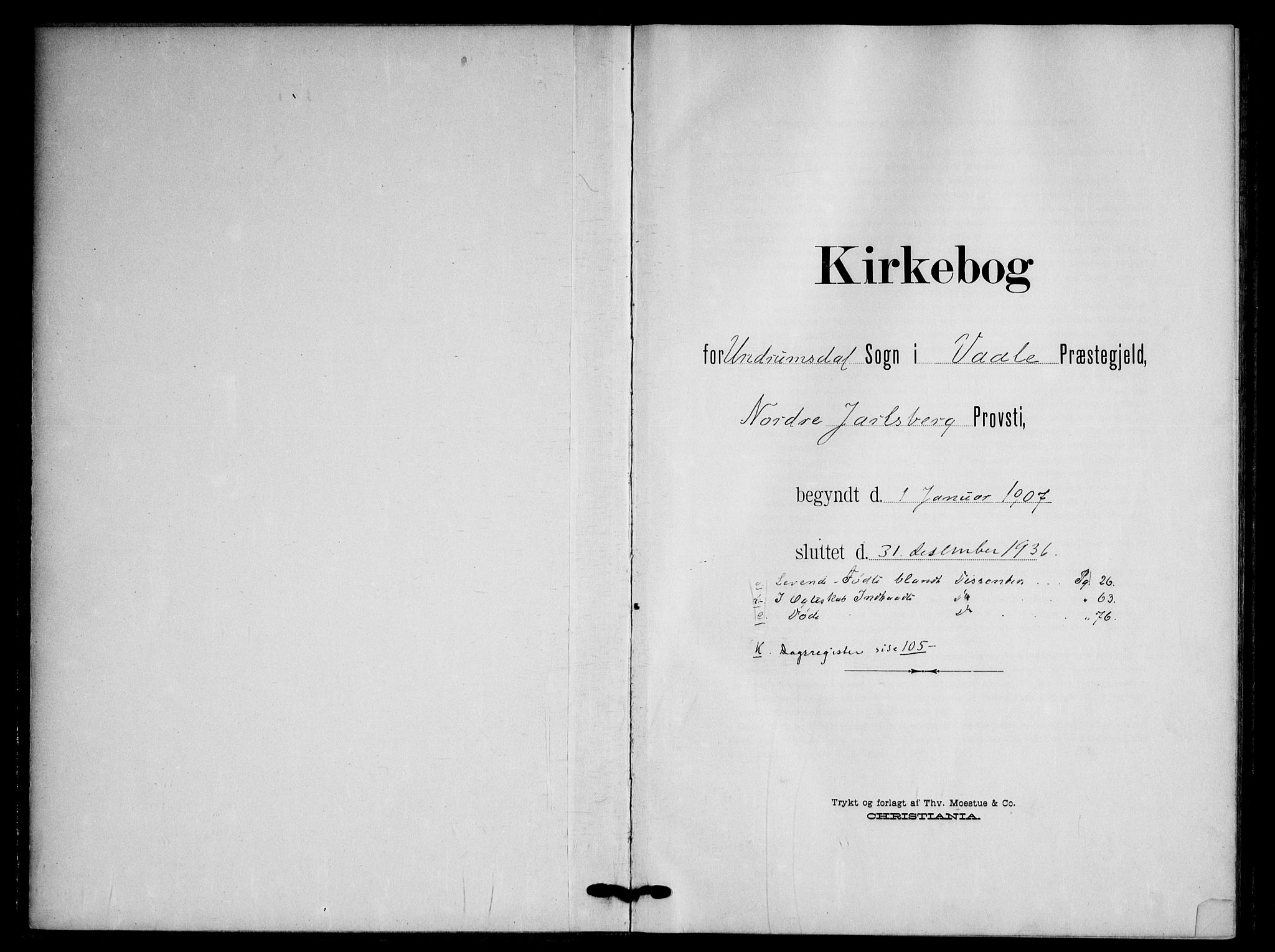 Våle kirkebøker, SAKO/A-334/F/Fb/L0003: Parish register (official) no. II 3, 1907-1936