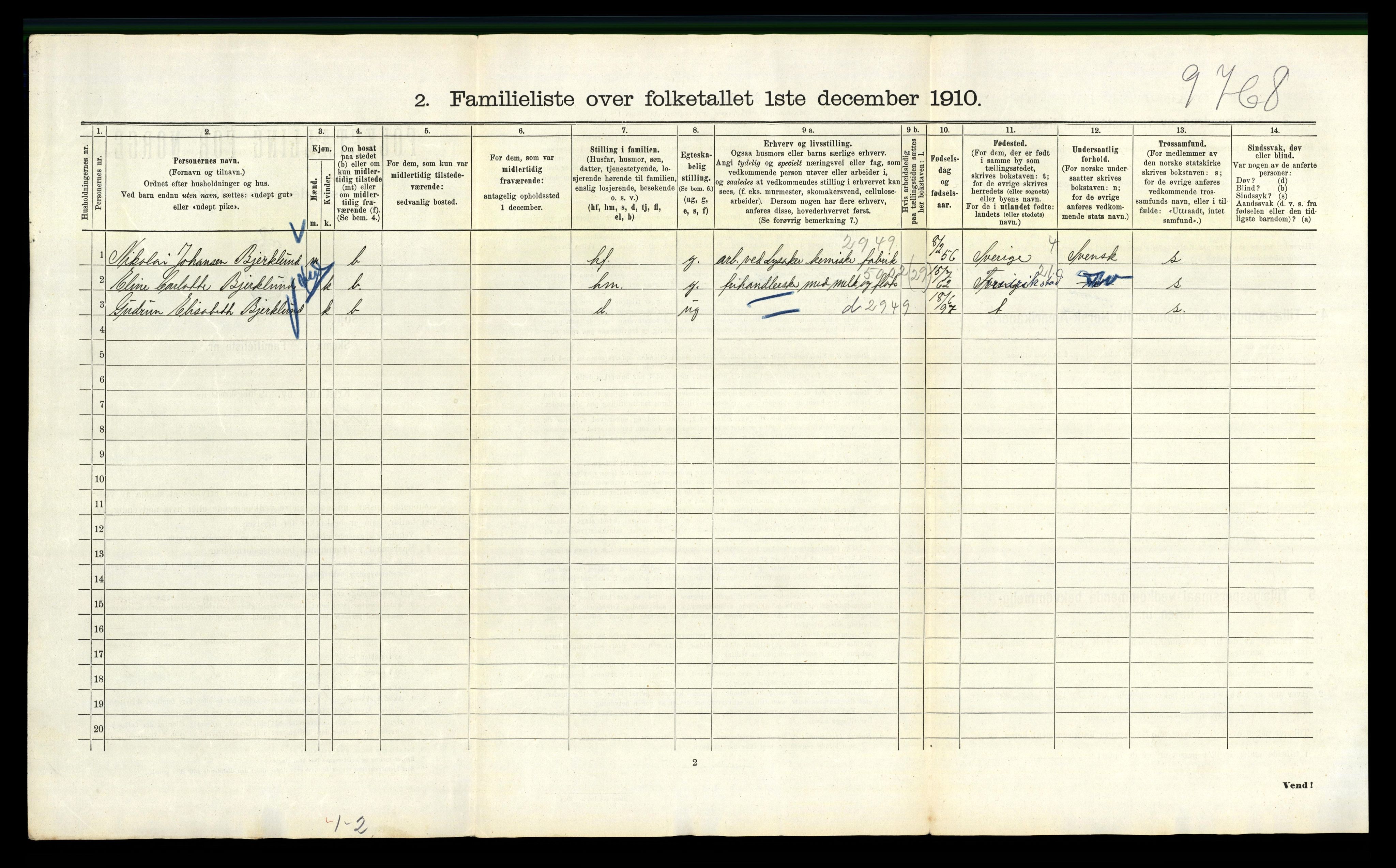 RA, 1910 census for Kristiania, 1910, p. 94990