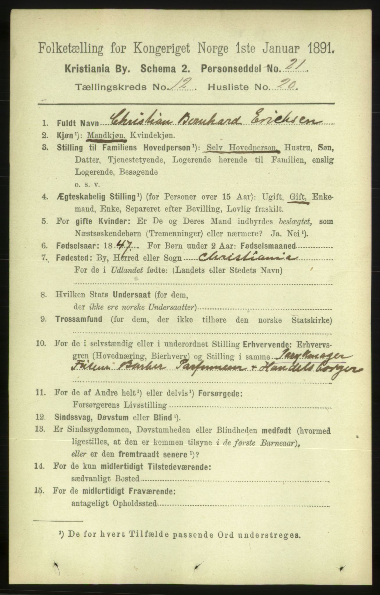 RA, 1891 census for 0301 Kristiania, 1891, p. 5778