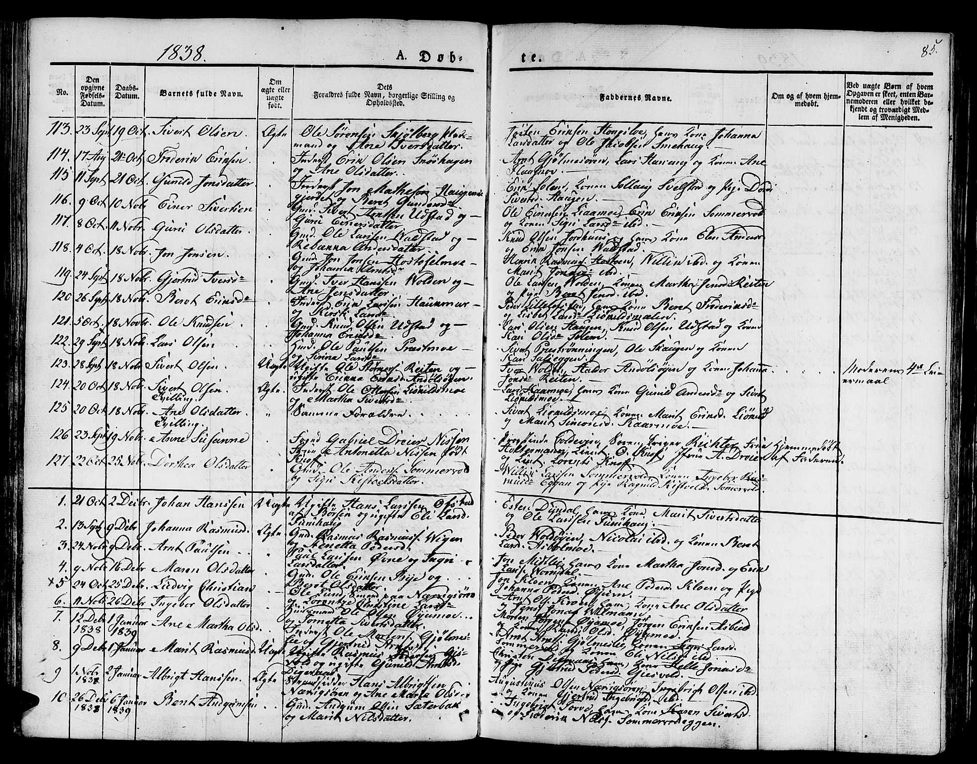 Ministerialprotokoller, klokkerbøker og fødselsregistre - Sør-Trøndelag, SAT/A-1456/668/L0804: Parish register (official) no. 668A04, 1826-1839, p. 85