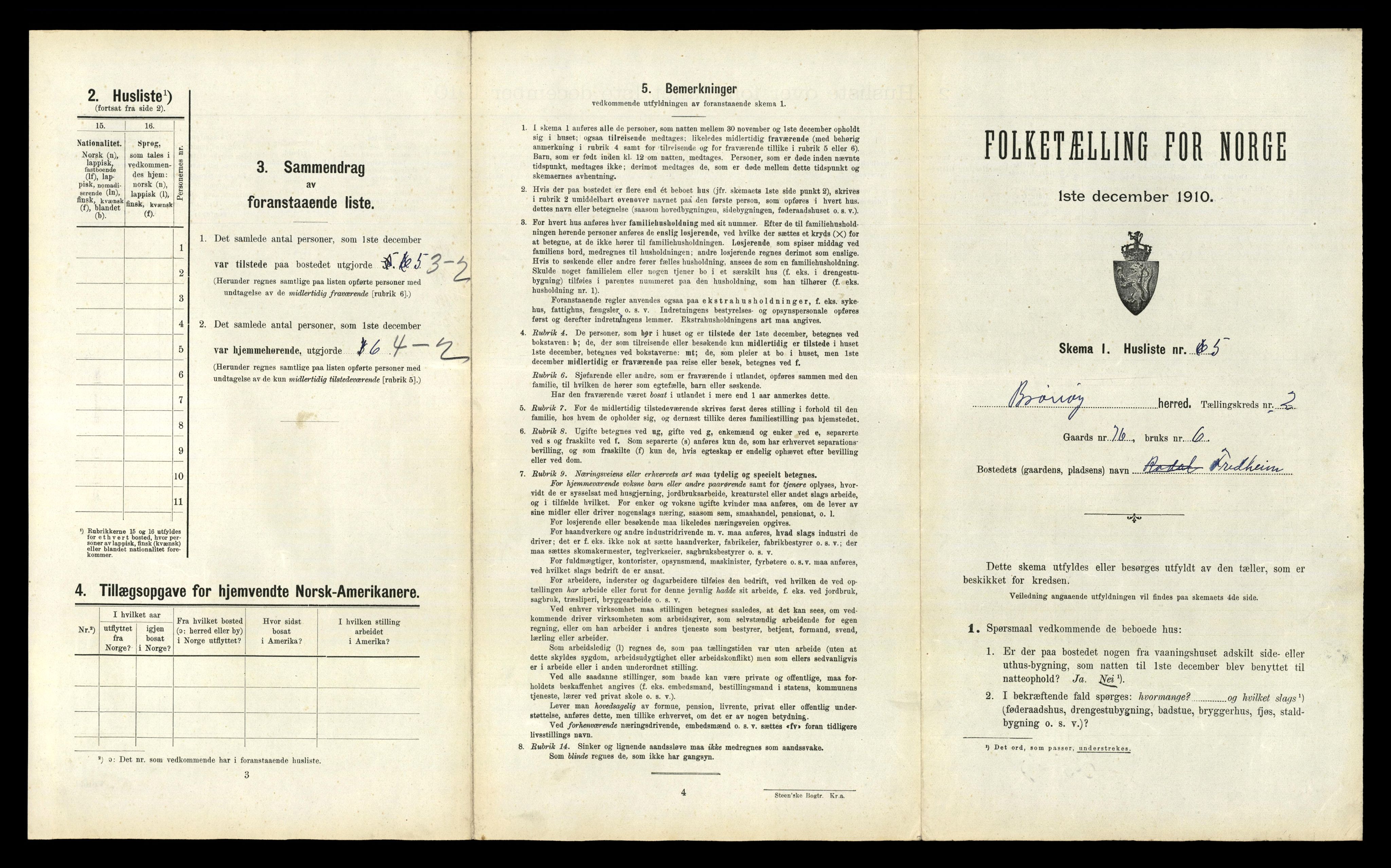 RA, 1910 census for Brønnøy, 1910, p. 133