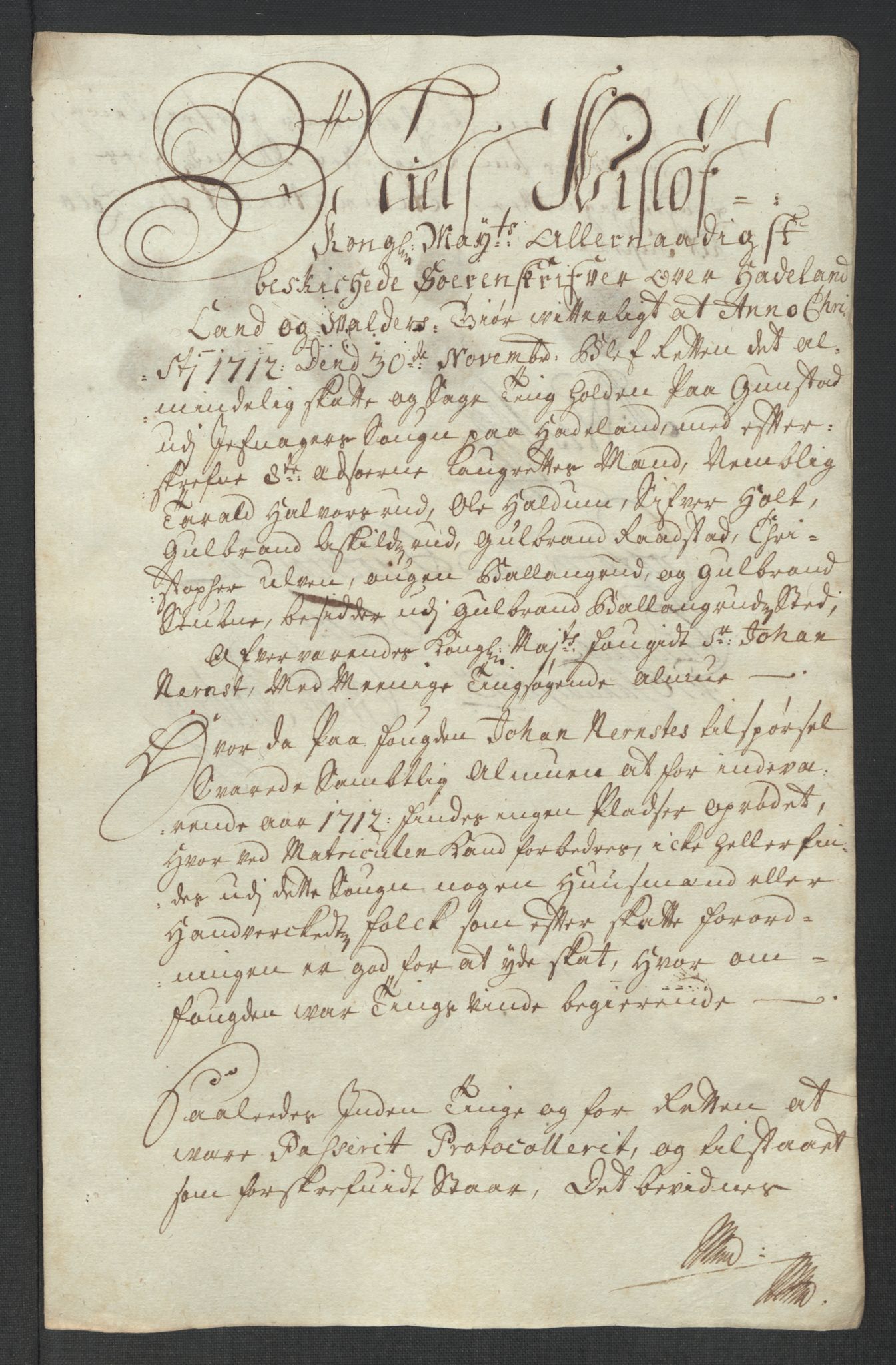 Rentekammeret inntil 1814, Reviderte regnskaper, Fogderegnskap, AV/RA-EA-4092/R18/L1309: Fogderegnskap Hadeland, Toten og Valdres, 1712, p. 218