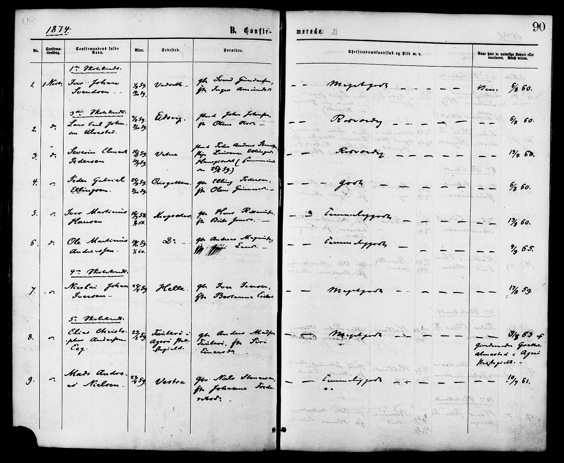 Ministerialprotokoller, klokkerbøker og fødselsregistre - Møre og Romsdal, AV/SAT-A-1454/525/L0373: Parish register (official) no. 525A03, 1864-1879, p. 90