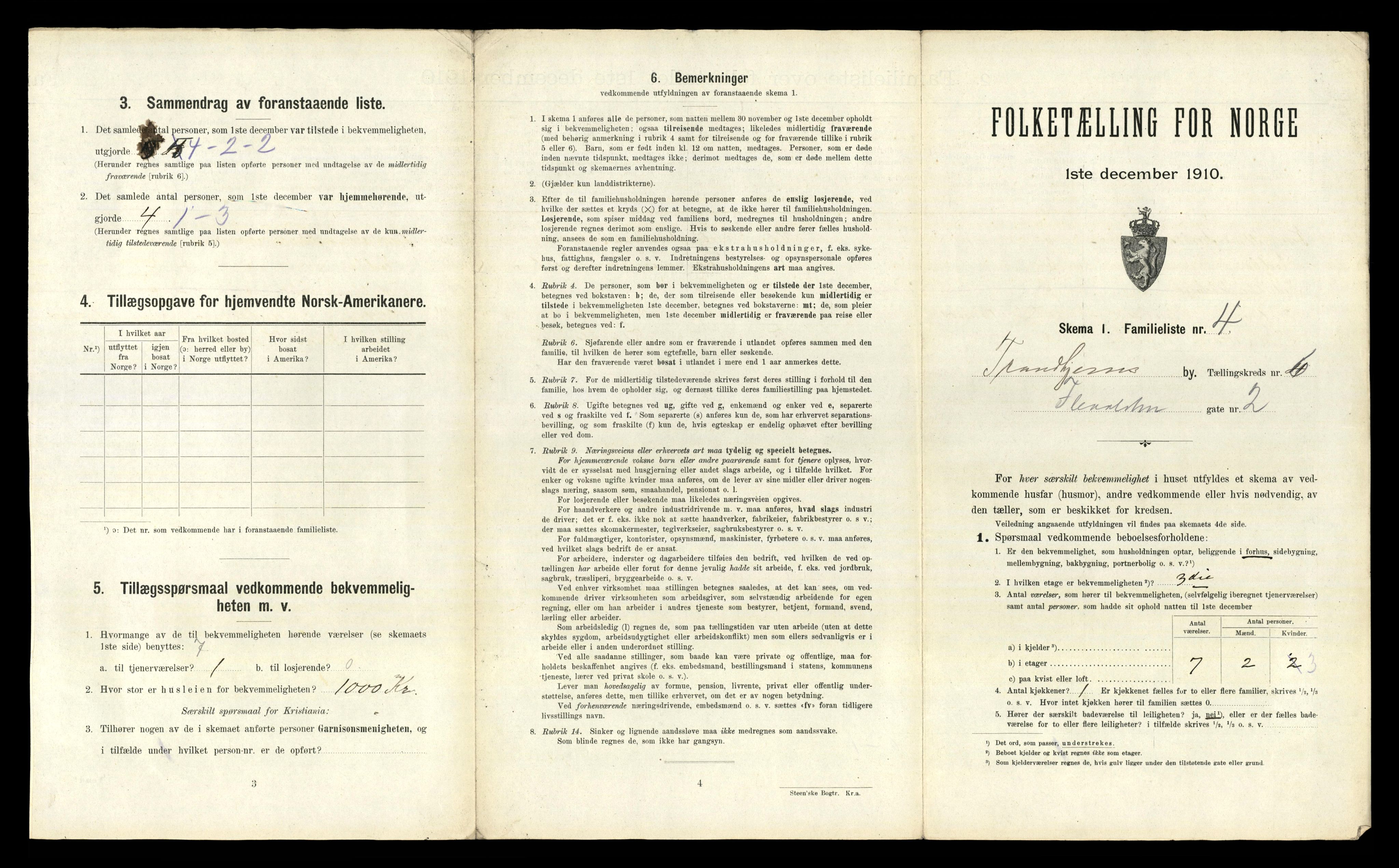 RA, 1910 census for Trondheim, 1910, p. 2459