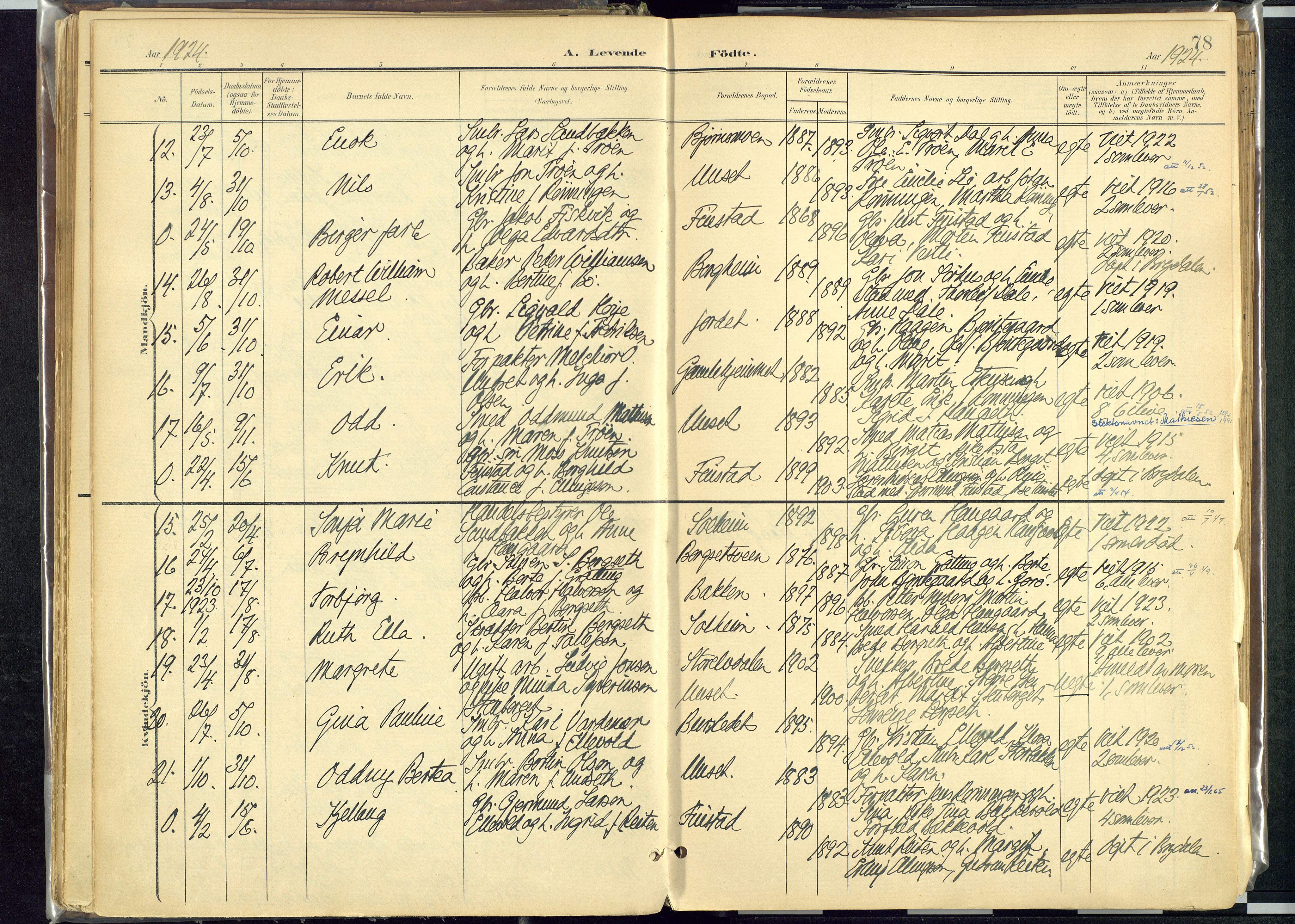 Rendalen prestekontor, AV/SAH-PREST-054/H/Ha/Haa/L0012: Parish register (official) no. 12, 1901-1928, p. 78