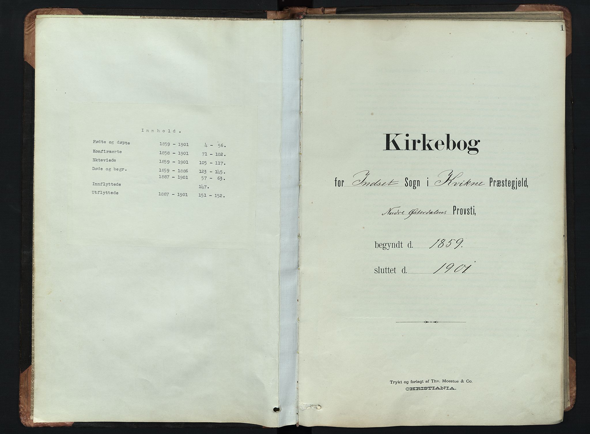 Kvikne prestekontor, AV/SAH-PREST-064/H/Ha/Hab/L0002: Parish register (copy) no. 2, 1859-1901, p. 1