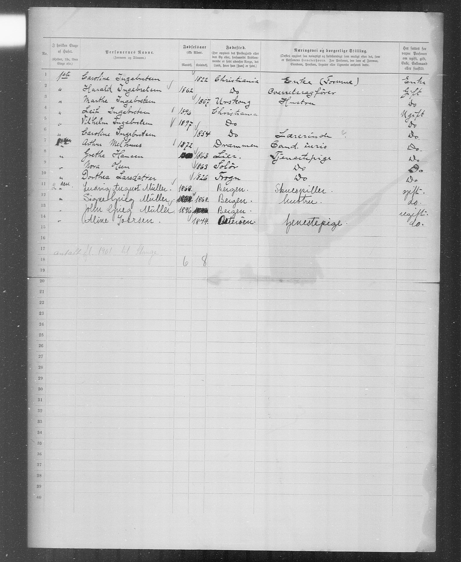 OBA, Municipal Census 1899 for Kristiania, 1899, p. 4358