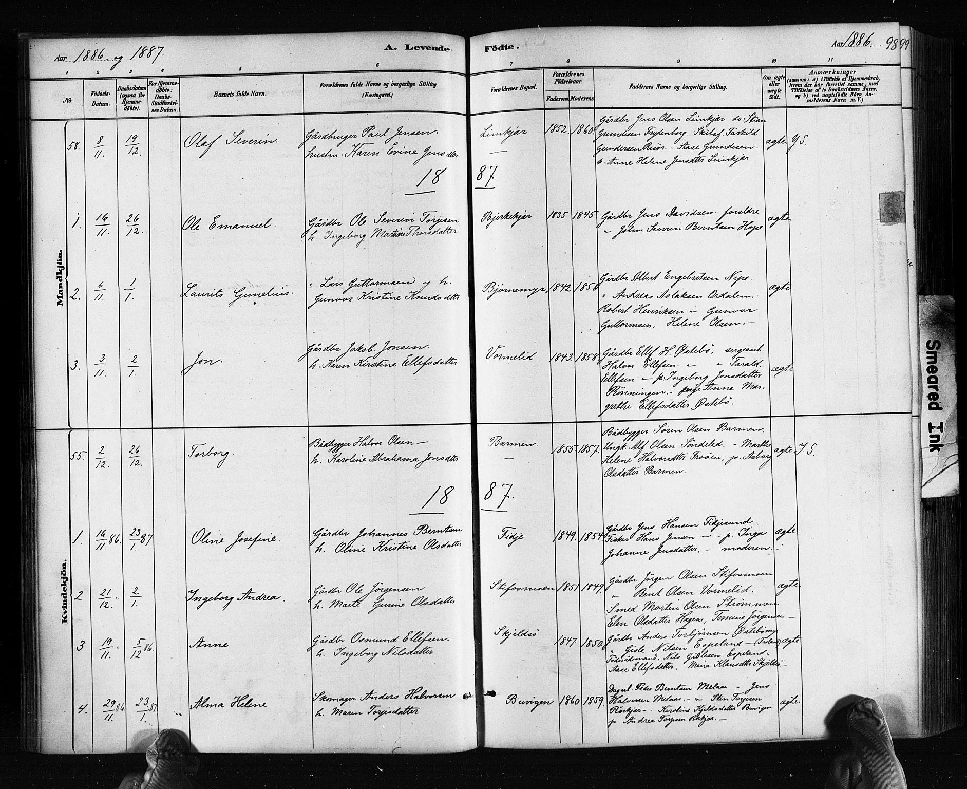 Søndeled sokneprestkontor, AV/SAK-1111-0038/F/Fa/L0004: Parish register (official) no. A 4, 1880-1889, p. 98