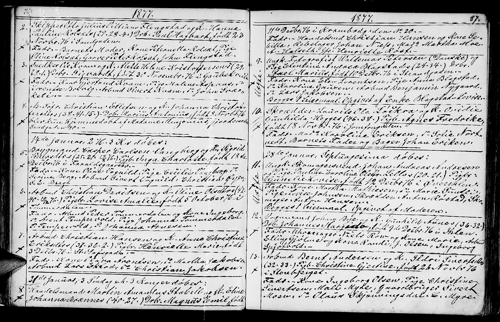 Ministerialprotokoller, klokkerbøker og fødselsregistre - Sør-Trøndelag, SAT/A-1456/602/L0142: Parish register (copy) no. 602C10, 1872-1894, p. 87
