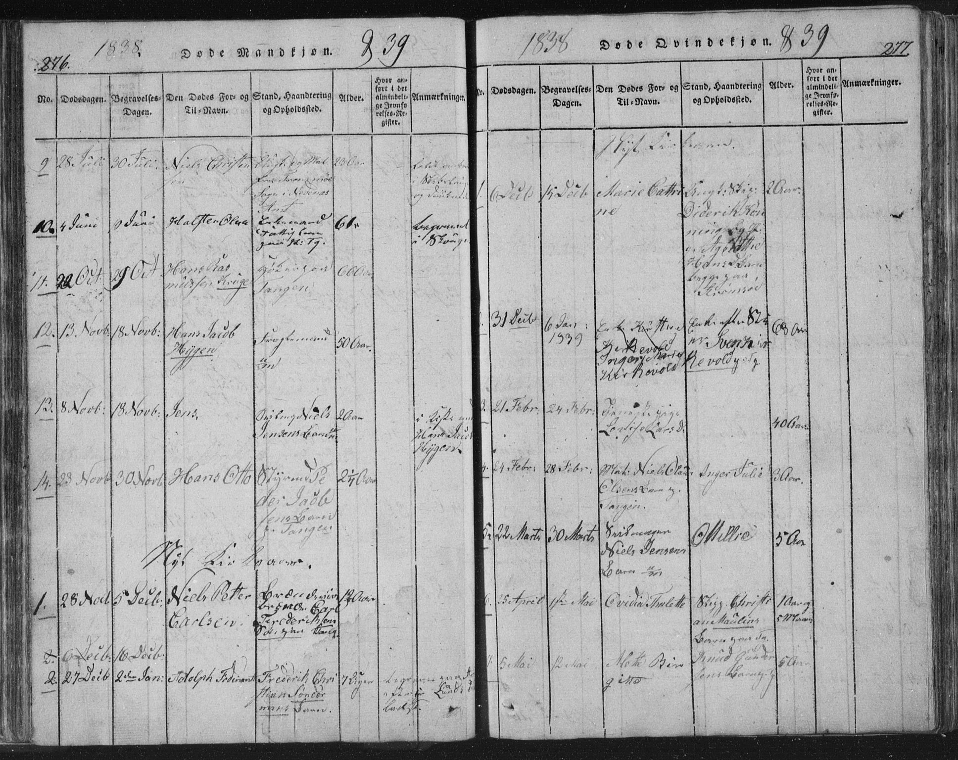 Strømsø kirkebøker, AV/SAKO-A-246/F/Fb/L0004: Parish register (official) no. II 4, 1814-1843, p. 276-277