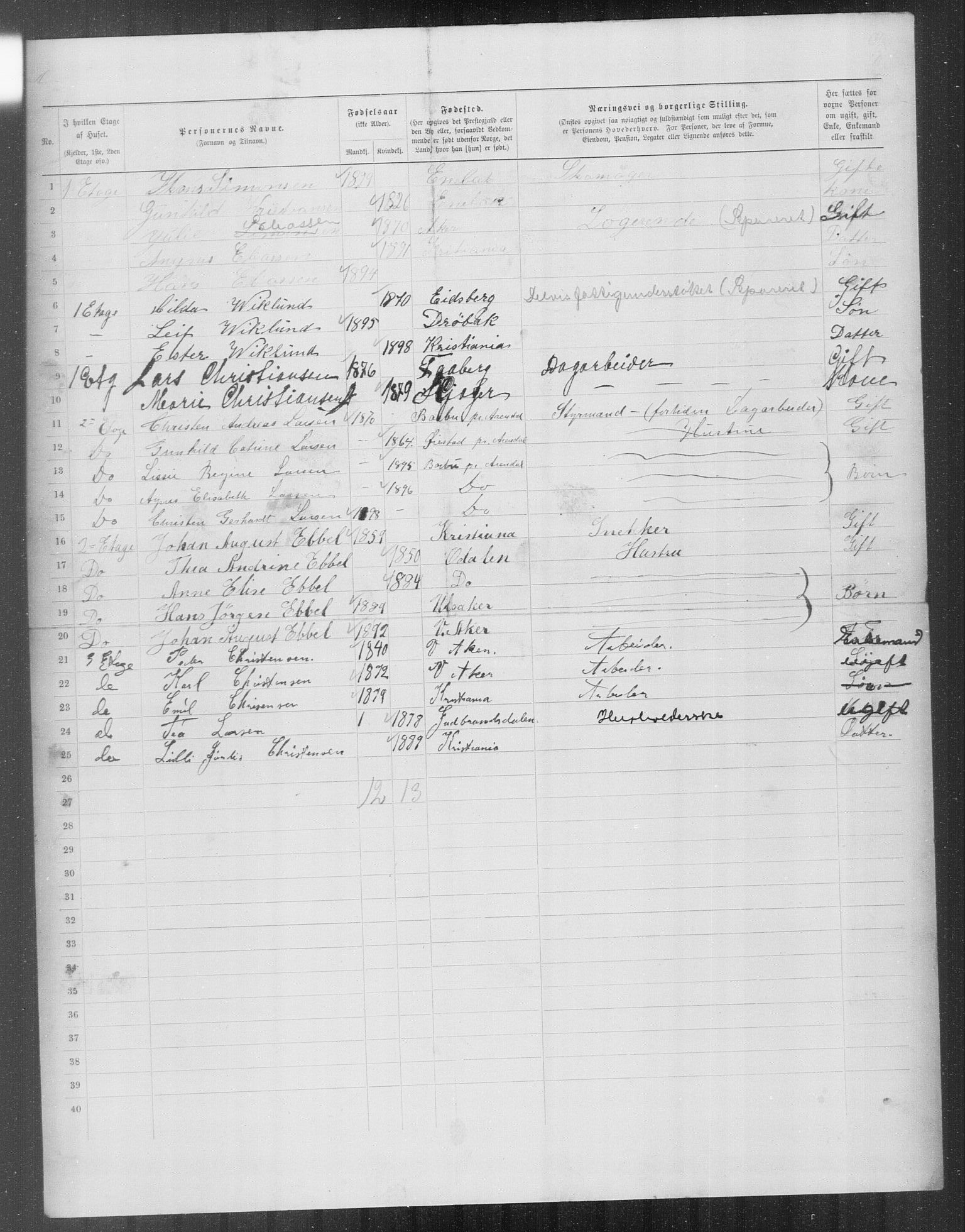 OBA, Municipal Census 1899 for Kristiania, 1899, p. 11796