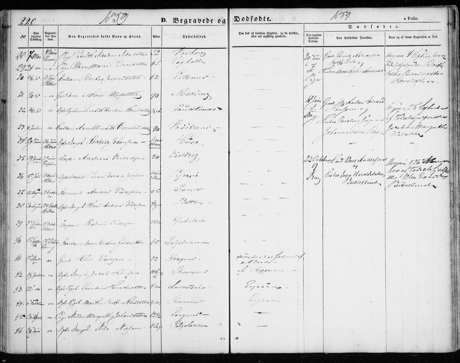 Lenvik sokneprestembete, SATØ/S-1310/H/Ha/Haa/L0007kirke: Parish register (official) no. 7, 1855-1865, p. 220