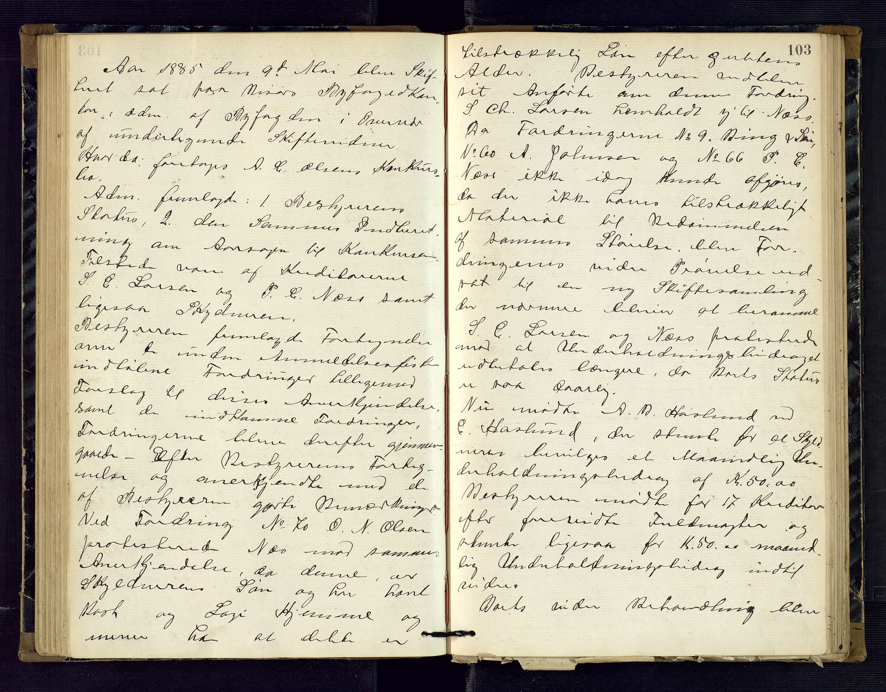 Risør byfogd, AV/SAK-1222-0005/H/Hc/L0004: Skifteprotokoll nr. 3B, 1882-1886, p. 103