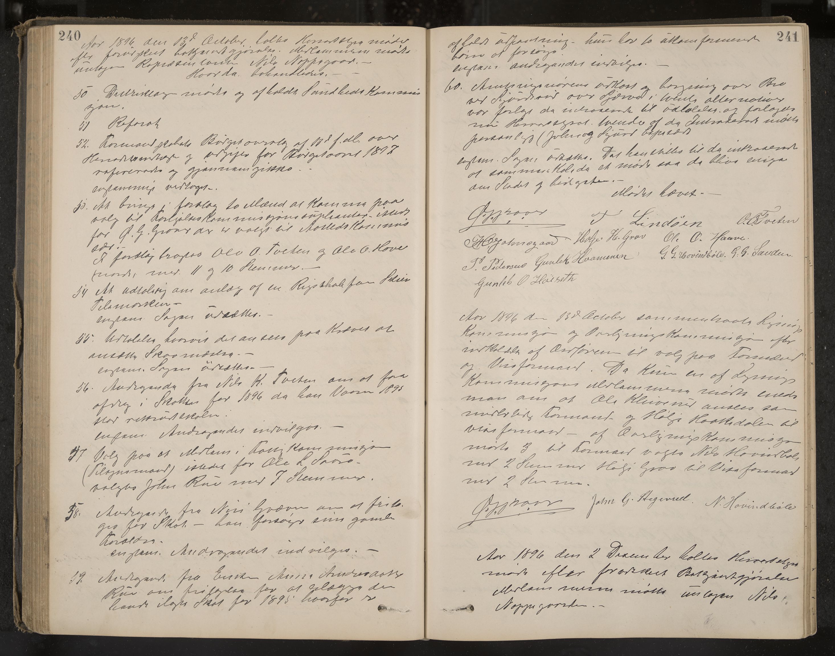 Hovin formannskap og sentraladministrasjon, IKAK/0825021/A/L0001: Møtebok, 1886-1908, p. 240-241