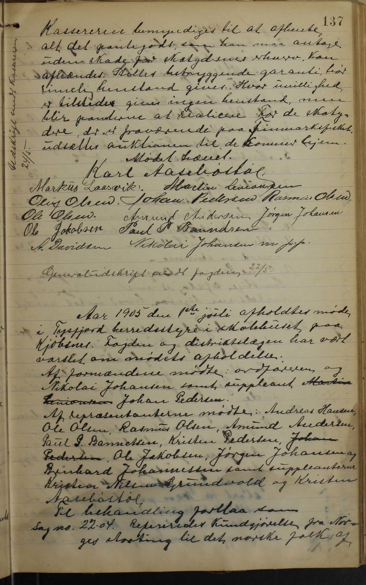 Tysfjord kommune. Formannskapet, AIN/K-18500.150/100/L0002: Forhandlingsprotokoll for Tysfjordens formandskap, 1895-1912