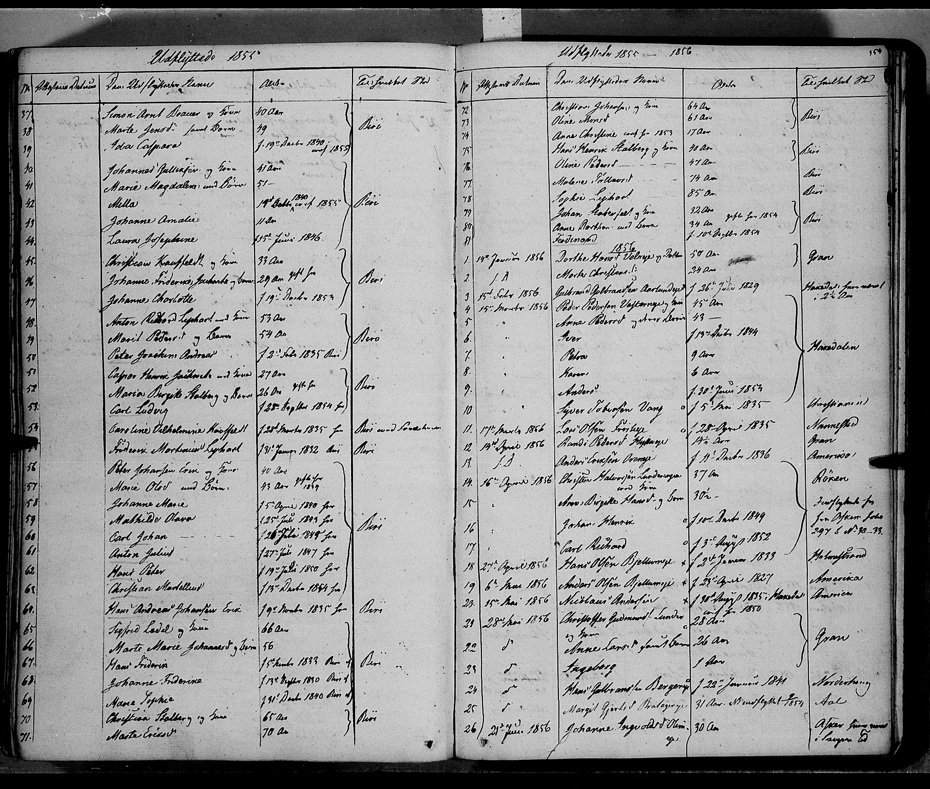 Jevnaker prestekontor, SAH/PREST-116/H/Ha/Haa/L0006: Parish register (official) no. 6, 1837-1857, p. 354