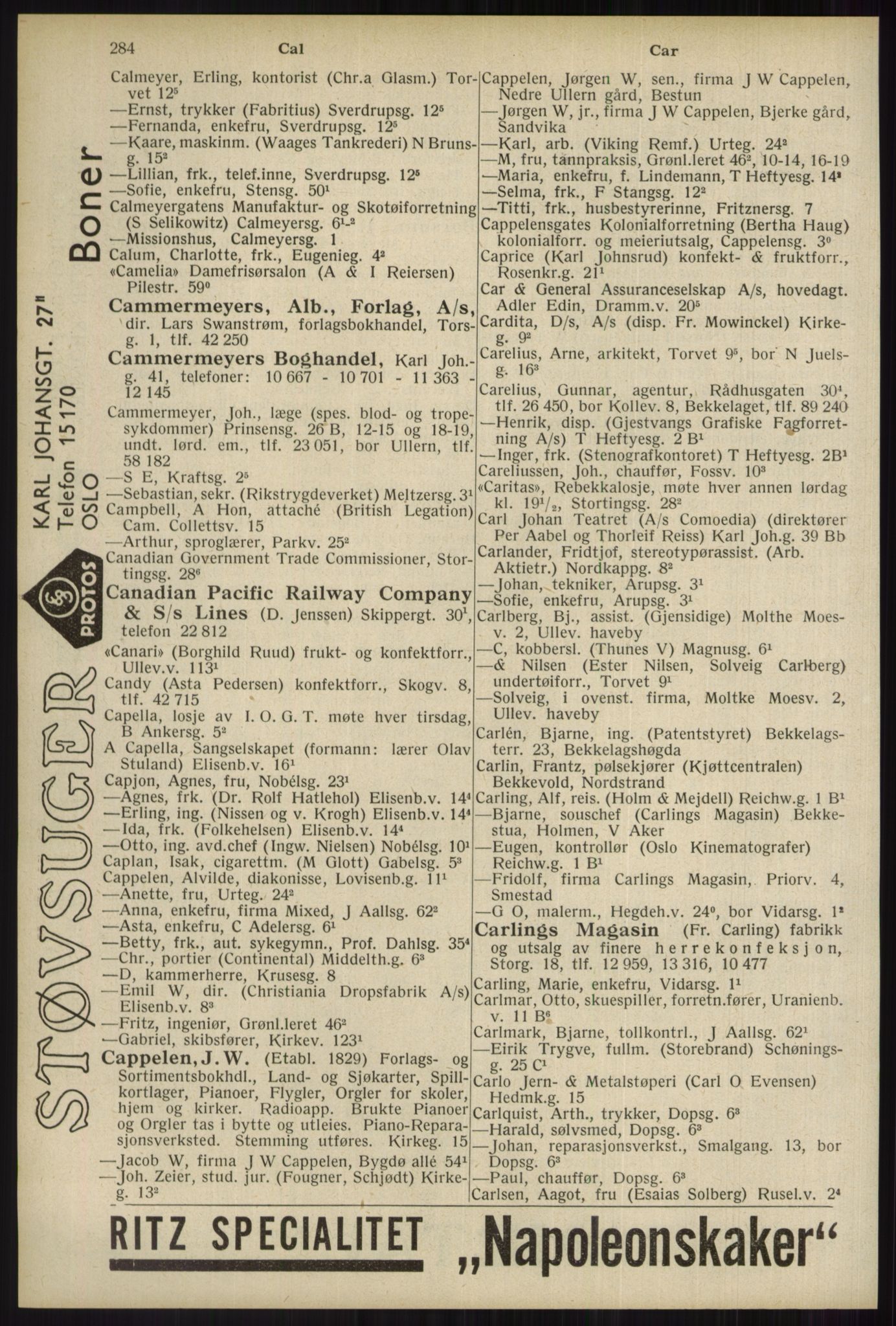 Kristiania/Oslo adressebok, PUBL/-, 1934, p. 284