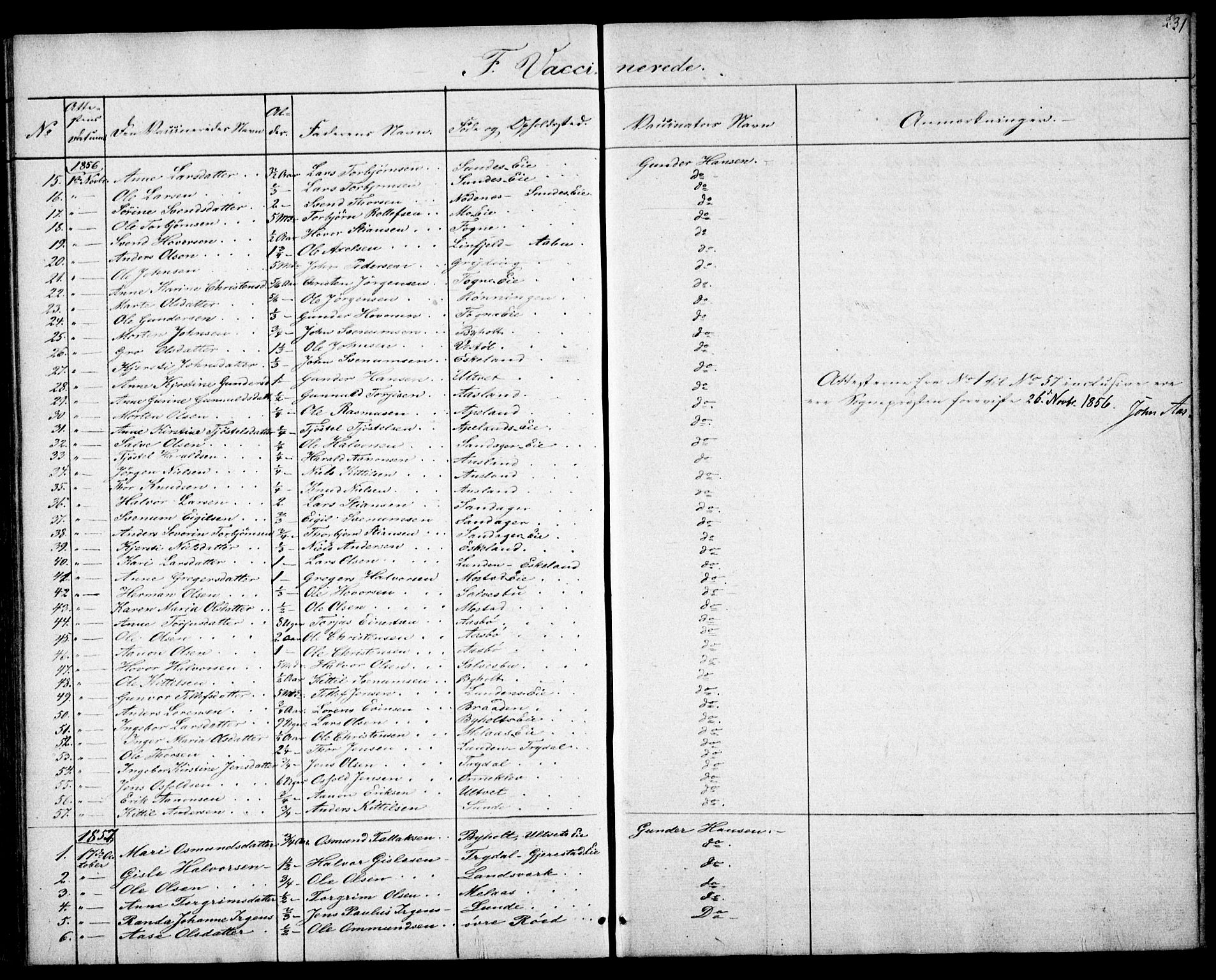Gjerstad sokneprestkontor, SAK/1111-0014/F/Fa/Faa/L0006: Parish register (official) no. A 6, 1841-1857, p. 231