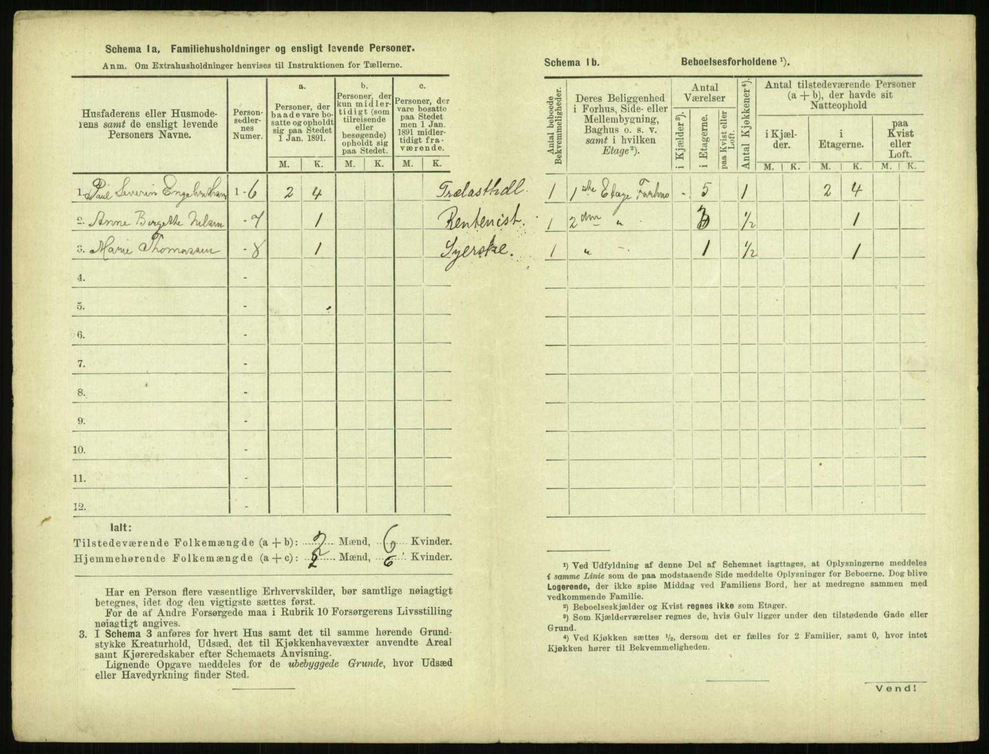 RA, 1891 census for 0806 Skien, 1891, p. 261