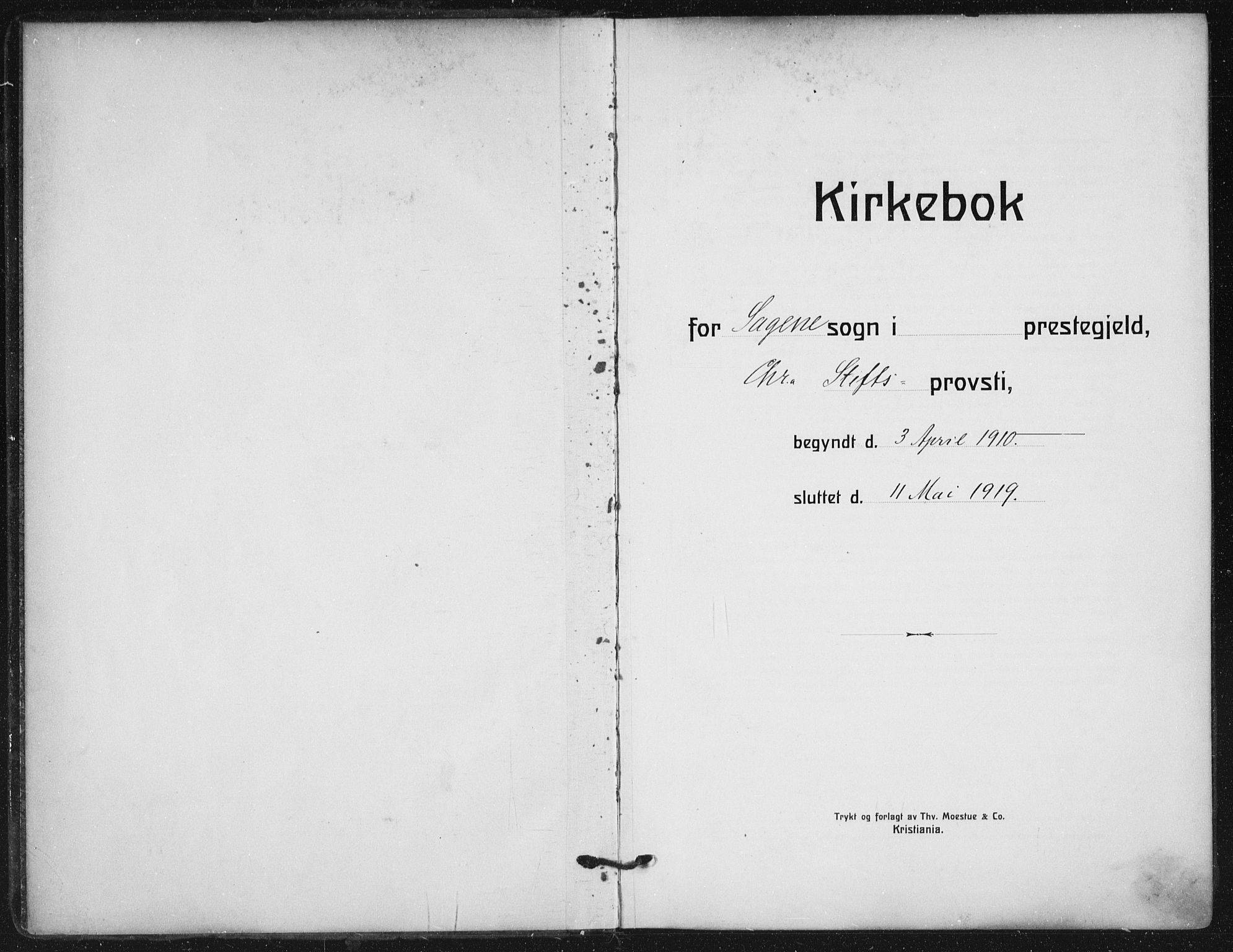 Sagene prestekontor Kirkebøker, SAO/A-10796/F/L0008: Parish register (official) no. 8, 1910-1919