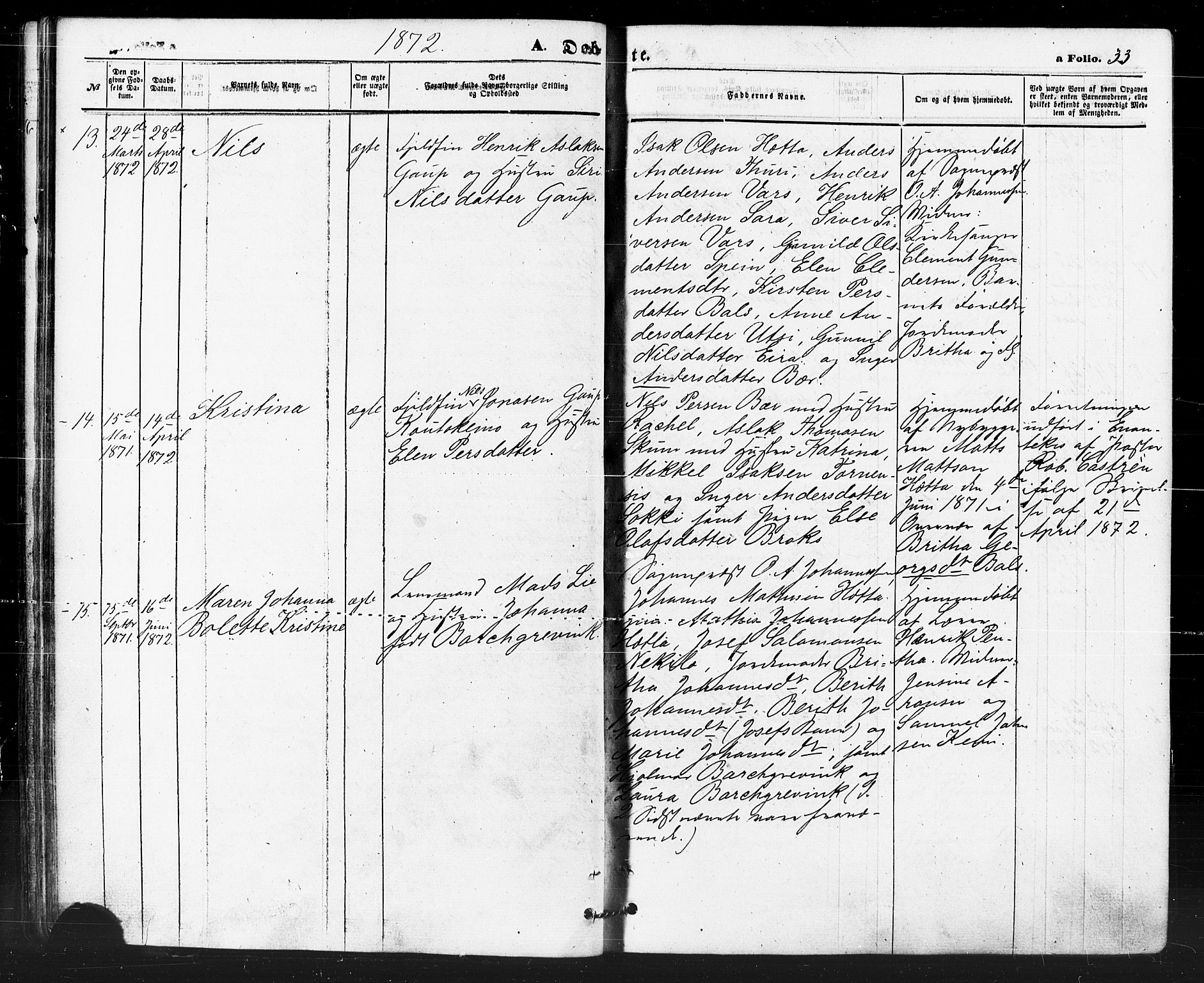 Kautokeino sokneprestembete, SATØ/S-1340/H/Ha/L0003.kirke: Parish register (official) no. 3, 1862-1879, p. 33
