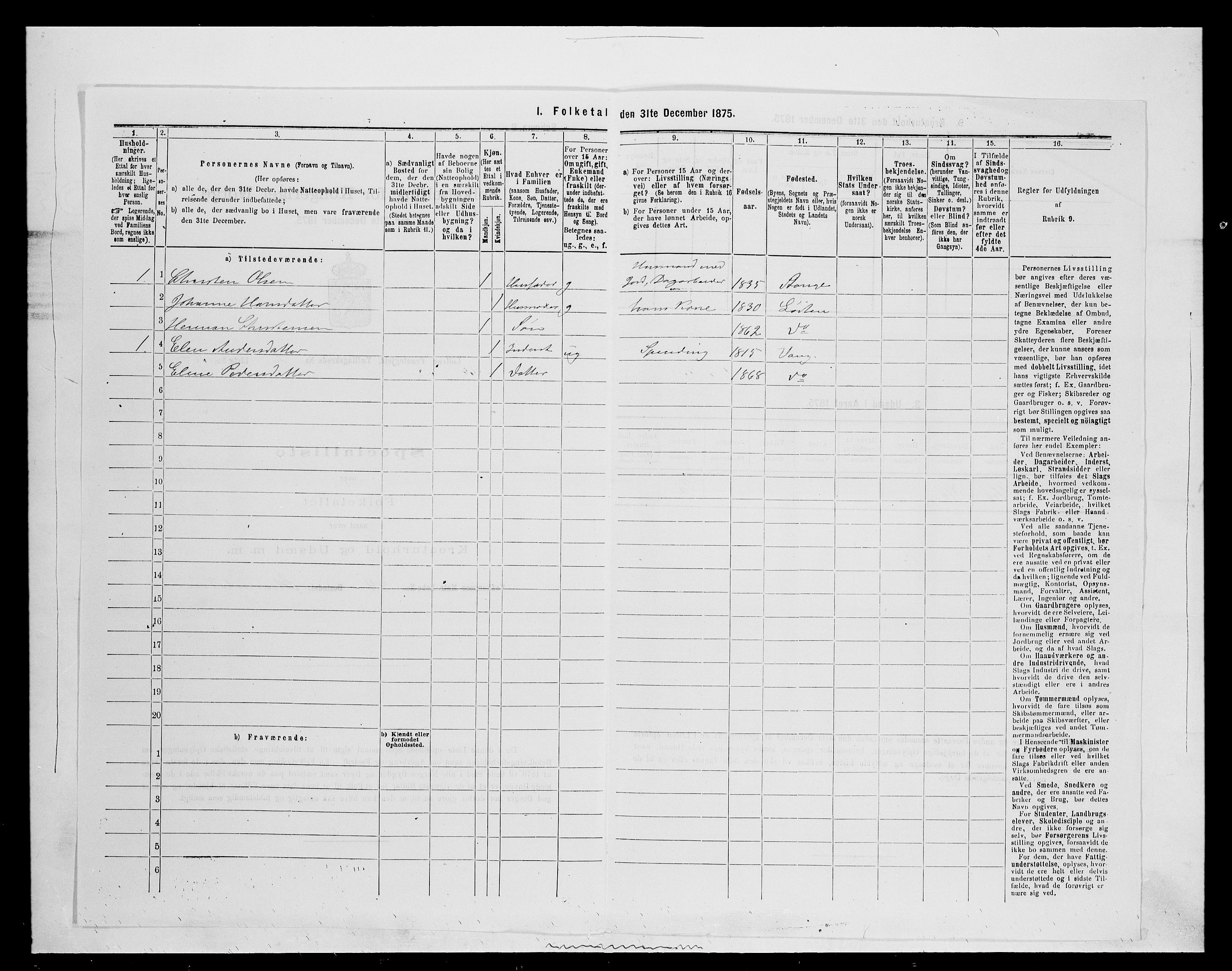 SAH, 1875 census for 0415P Løten, 1875, p. 640