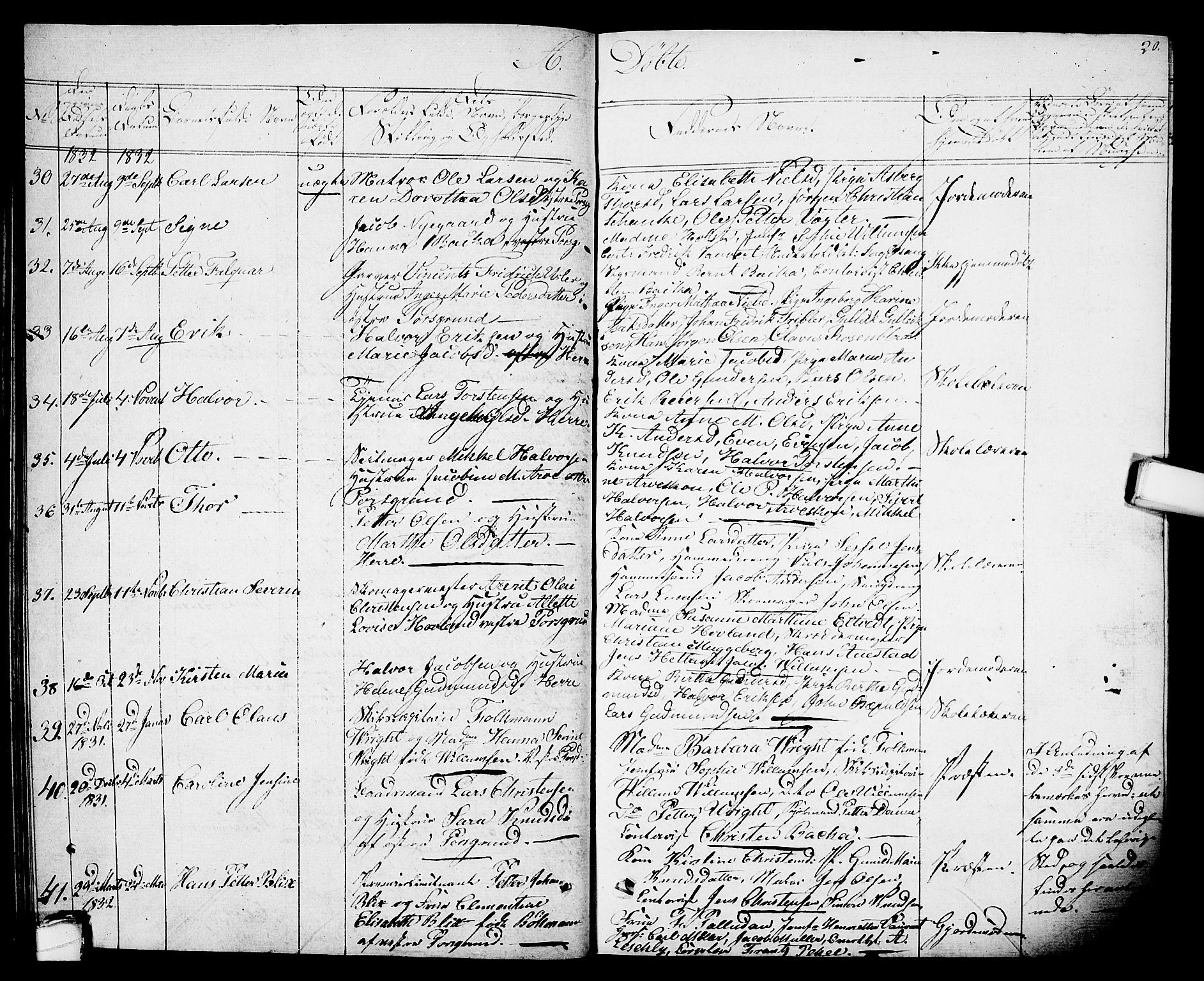 Porsgrunn kirkebøker , AV/SAKO-A-104/G/Gb/L0002: Parish register (copy) no. II 2, 1828-1841, p. 20