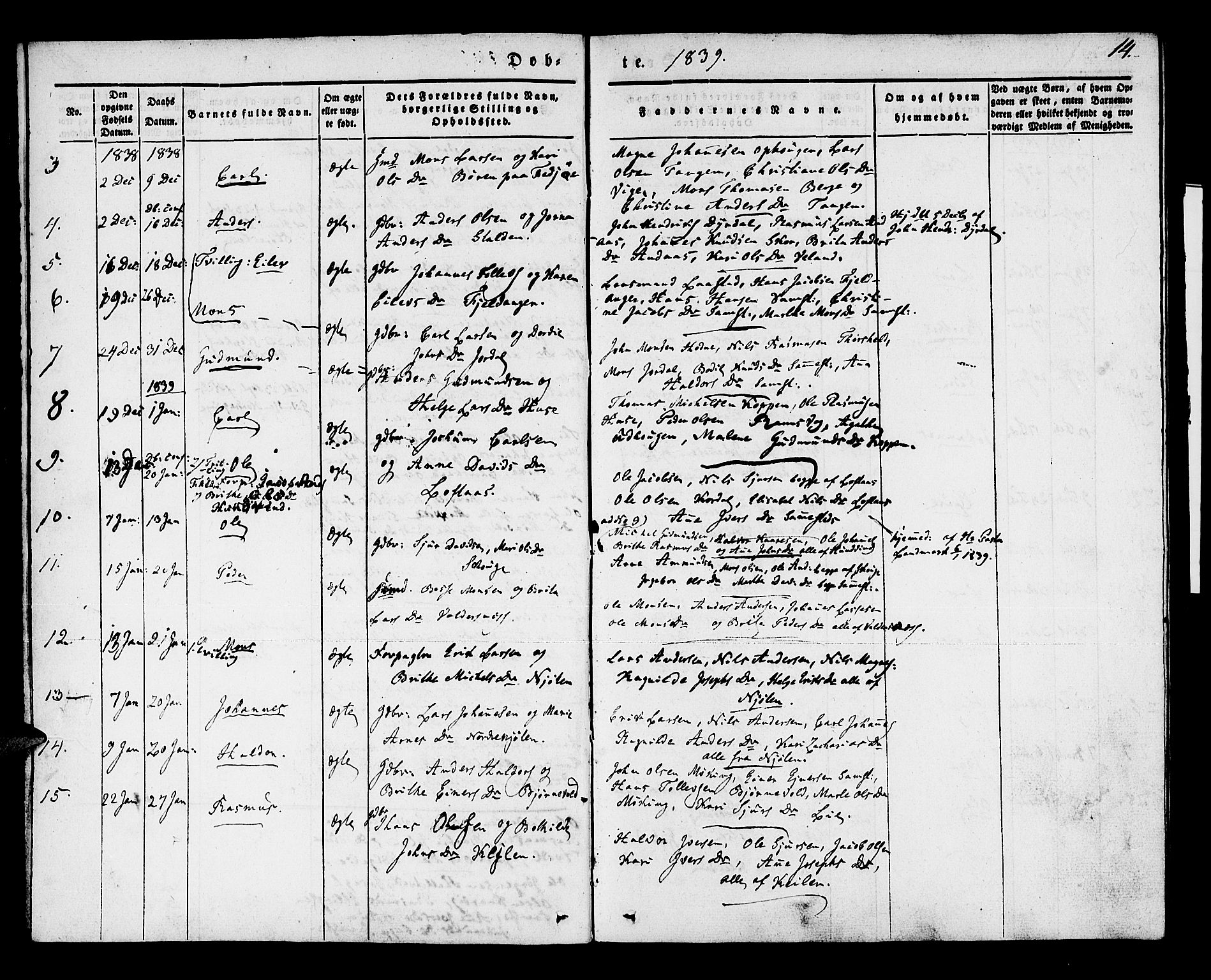 Lindås Sokneprestembete, SAB/A-76701/H/Haa: Parish register (official) no. A 9, 1835-1841, p. 14