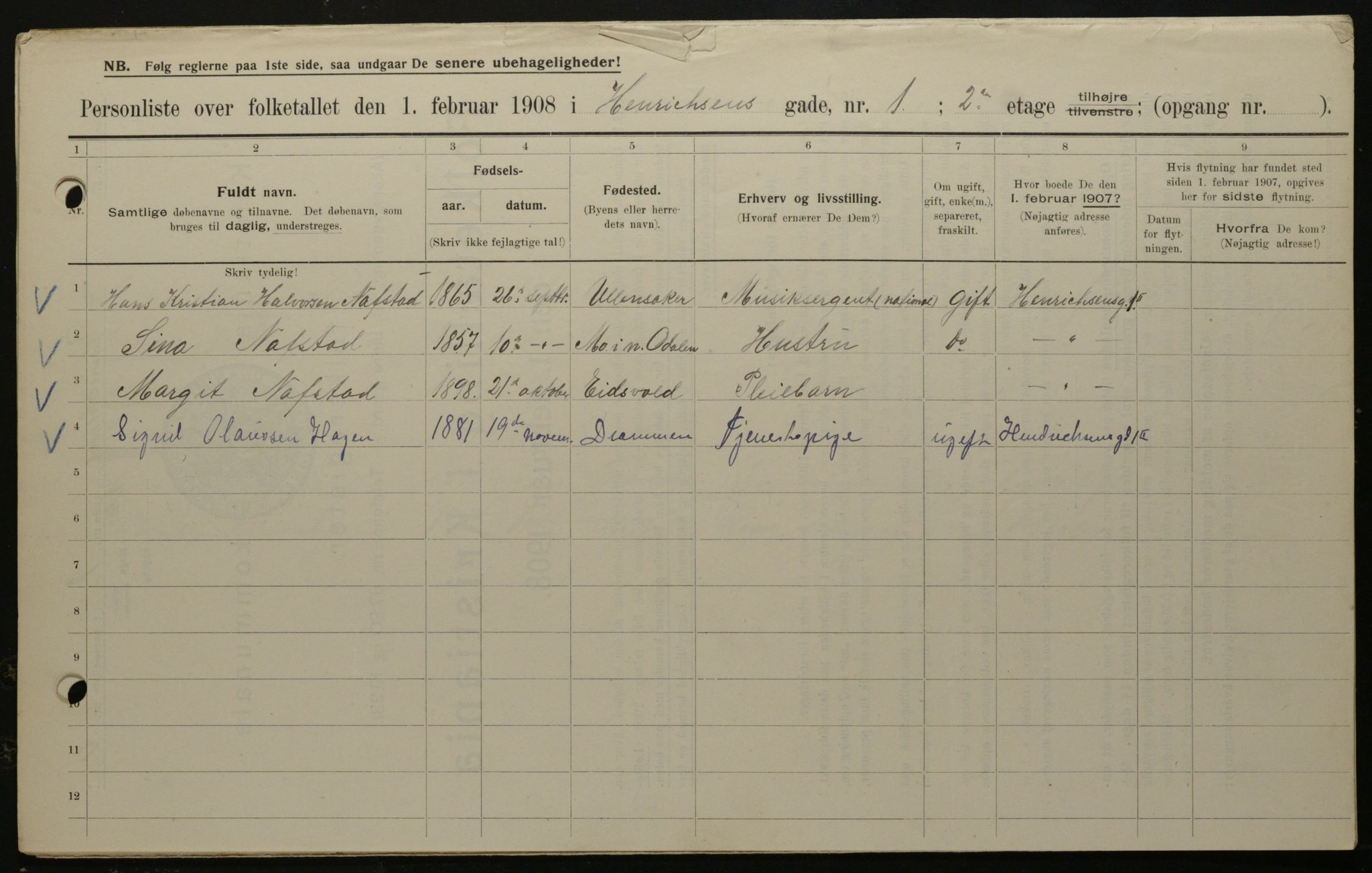 OBA, Municipal Census 1908 for Kristiania, 1908, p. 34626