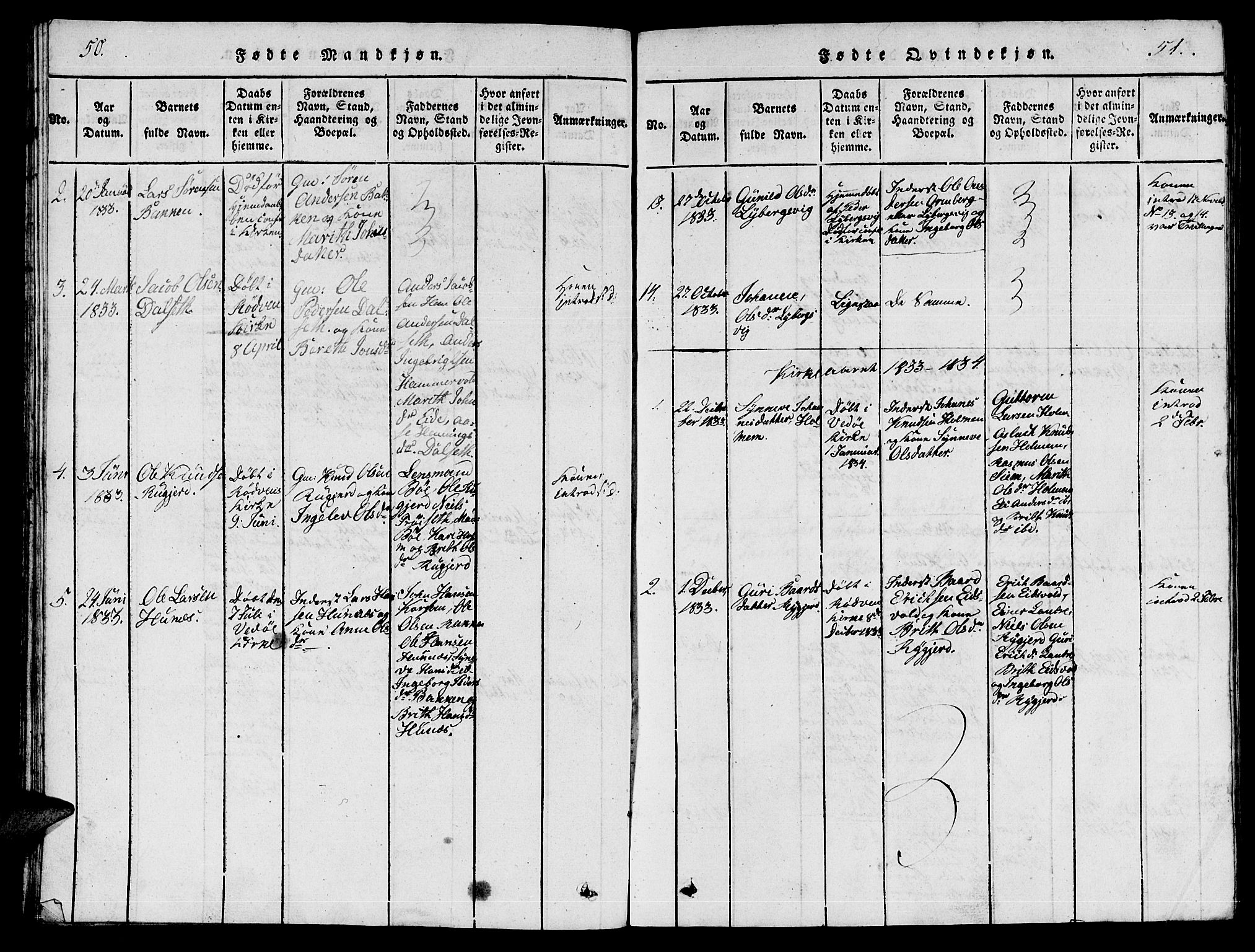 Ministerialprotokoller, klokkerbøker og fødselsregistre - Møre og Romsdal, AV/SAT-A-1454/548/L0613: Parish register (copy) no. 548C01, 1818-1846, p. 50-51