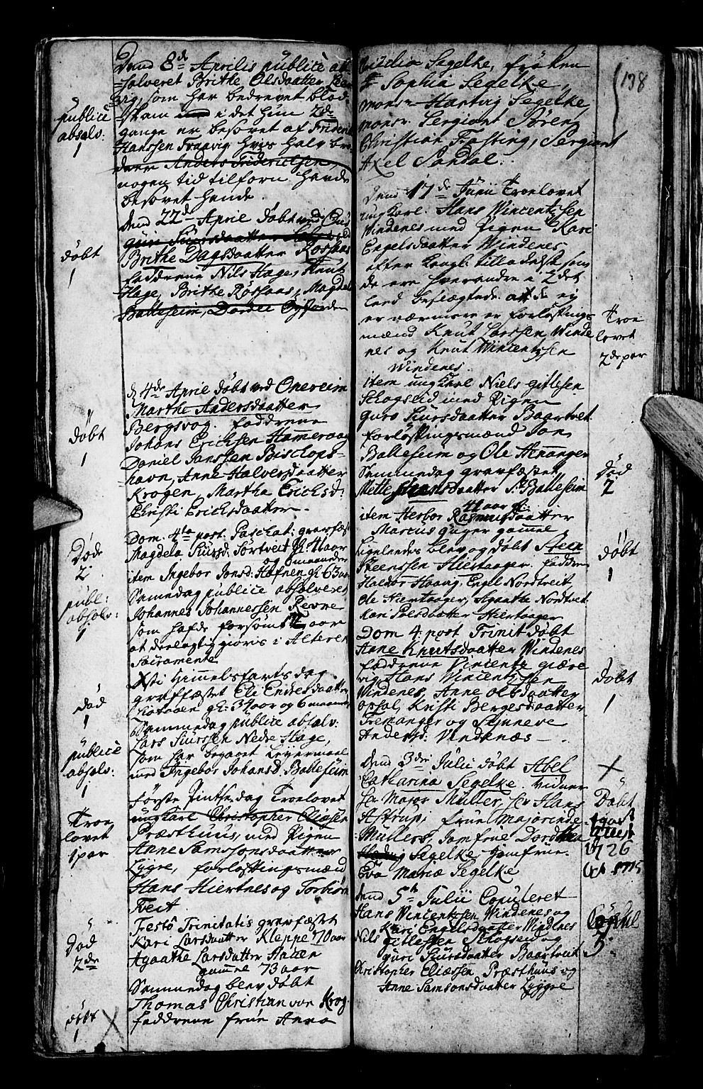 Os sokneprestembete, SAB/A-99929: Parish register (official) no. A 5, 1669-1760, p. 138