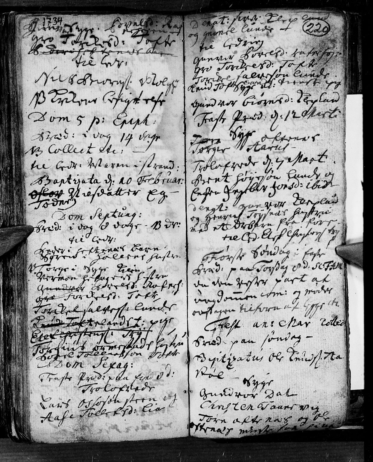 Søgne sokneprestkontor, AV/SAK-1111-0037/F/Fa/Fab/L0001: Parish register (official) no. A 1, 1716-1740, p. 220