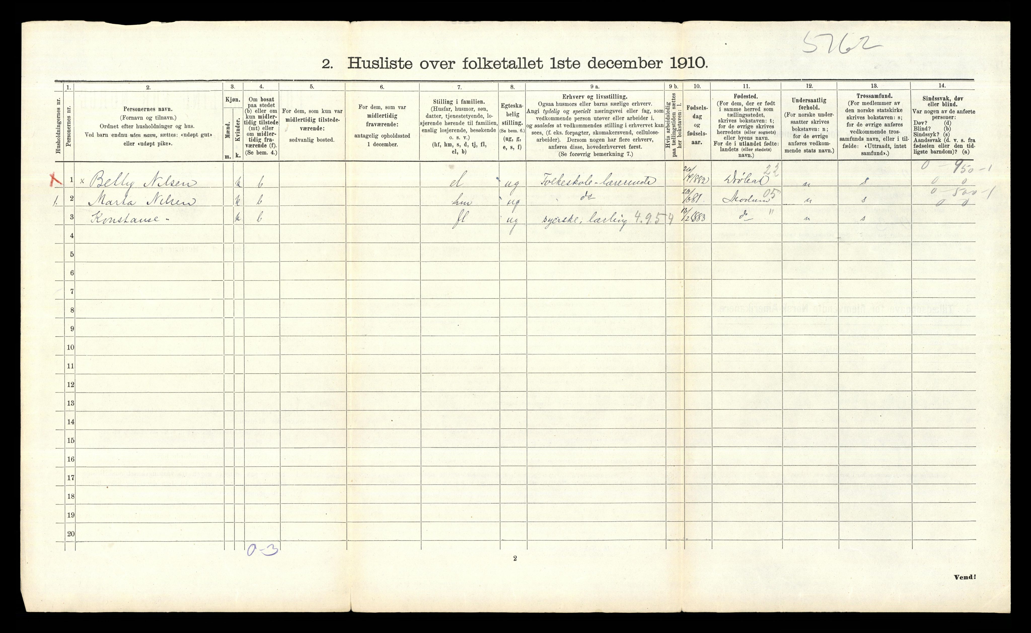 RA, 1910 census for Bærum, 1910, p. 1326