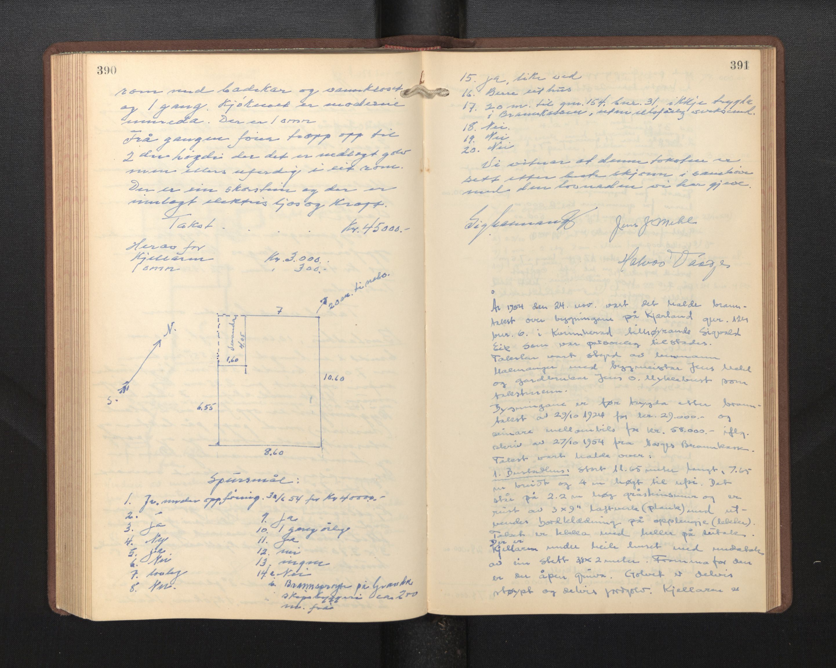 Lensmannen i Kvinnherad, AV/SAB-A-33301/1/0012/L0002: Branntakstprotokoll, 1927-1955, p. 390-391