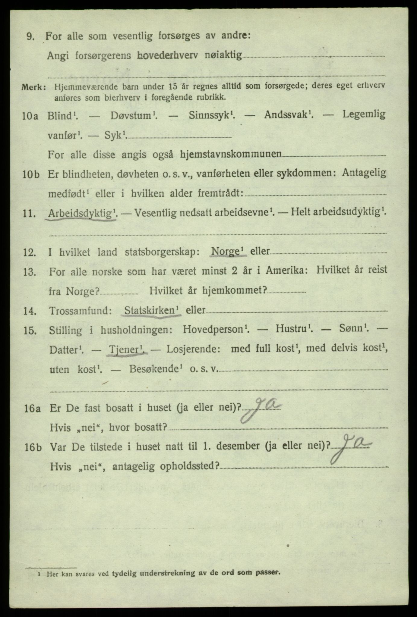 SAB, 1920 census for Sund, 1920, p. 3880