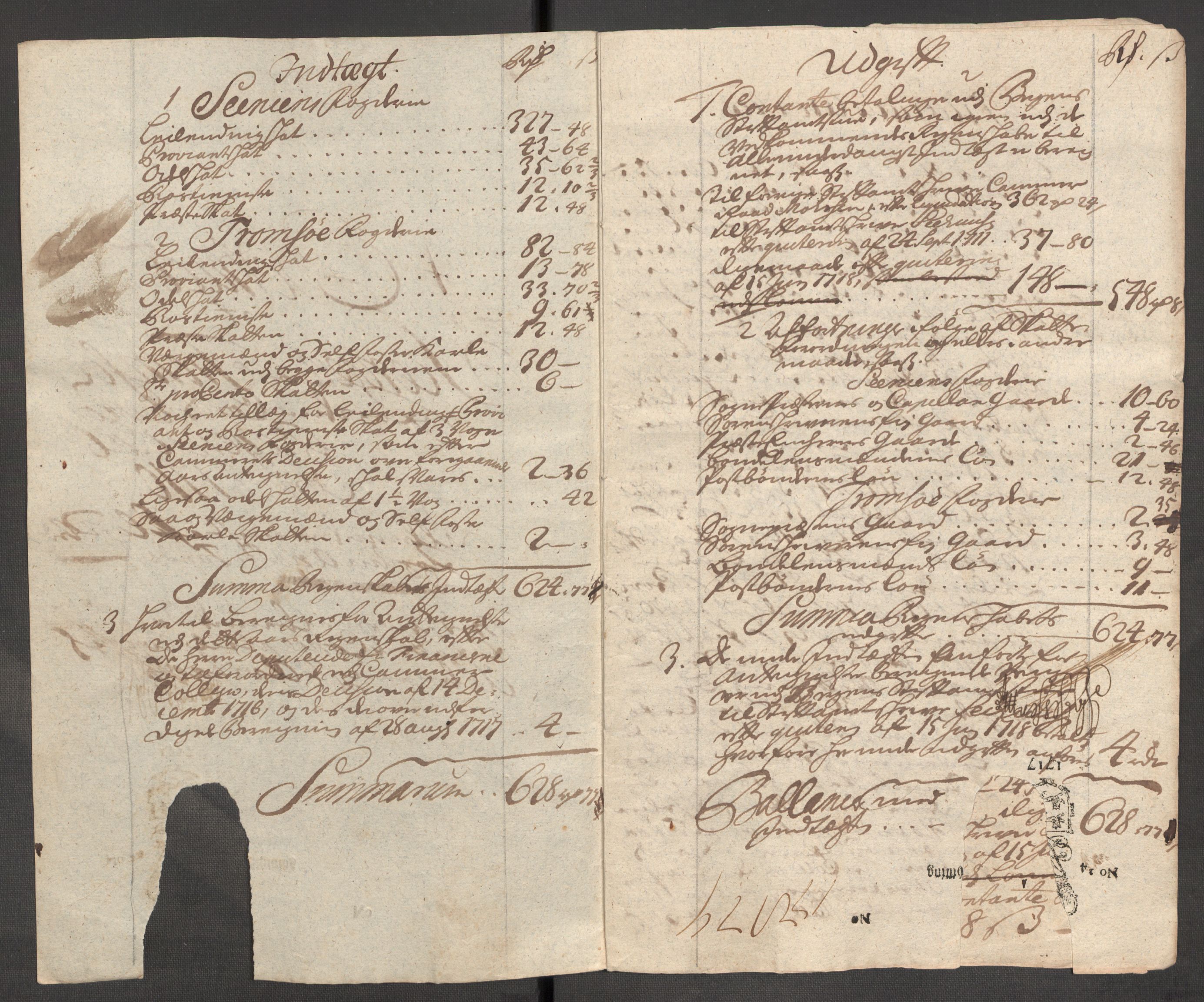 Rentekammeret inntil 1814, Reviderte regnskaper, Fogderegnskap, AV/RA-EA-4092/R68/L4757: Fogderegnskap Senja og Troms, 1708-1710, p. 303