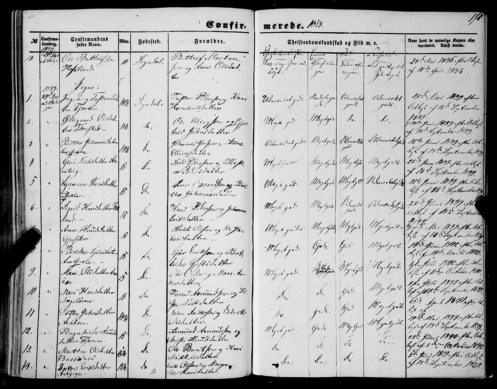 Sogndal sokneprestembete, AV/SAB-A-81301/H/Haa/Haaa/L0012I: Parish register (official) no. A 12I, 1847-1859, p. 178