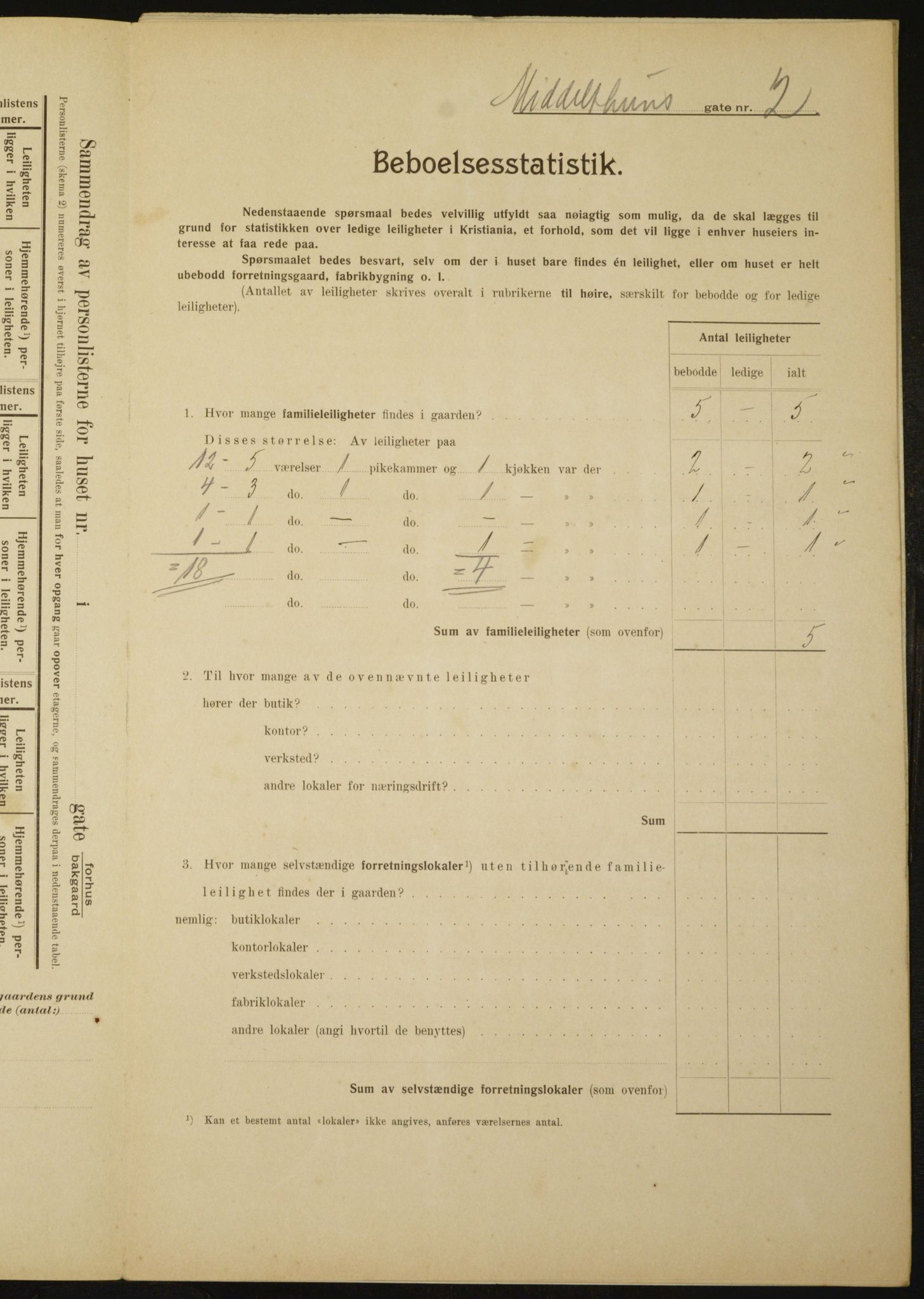 OBA, Municipal Census 1910 for Kristiania, 1910, p. 63214