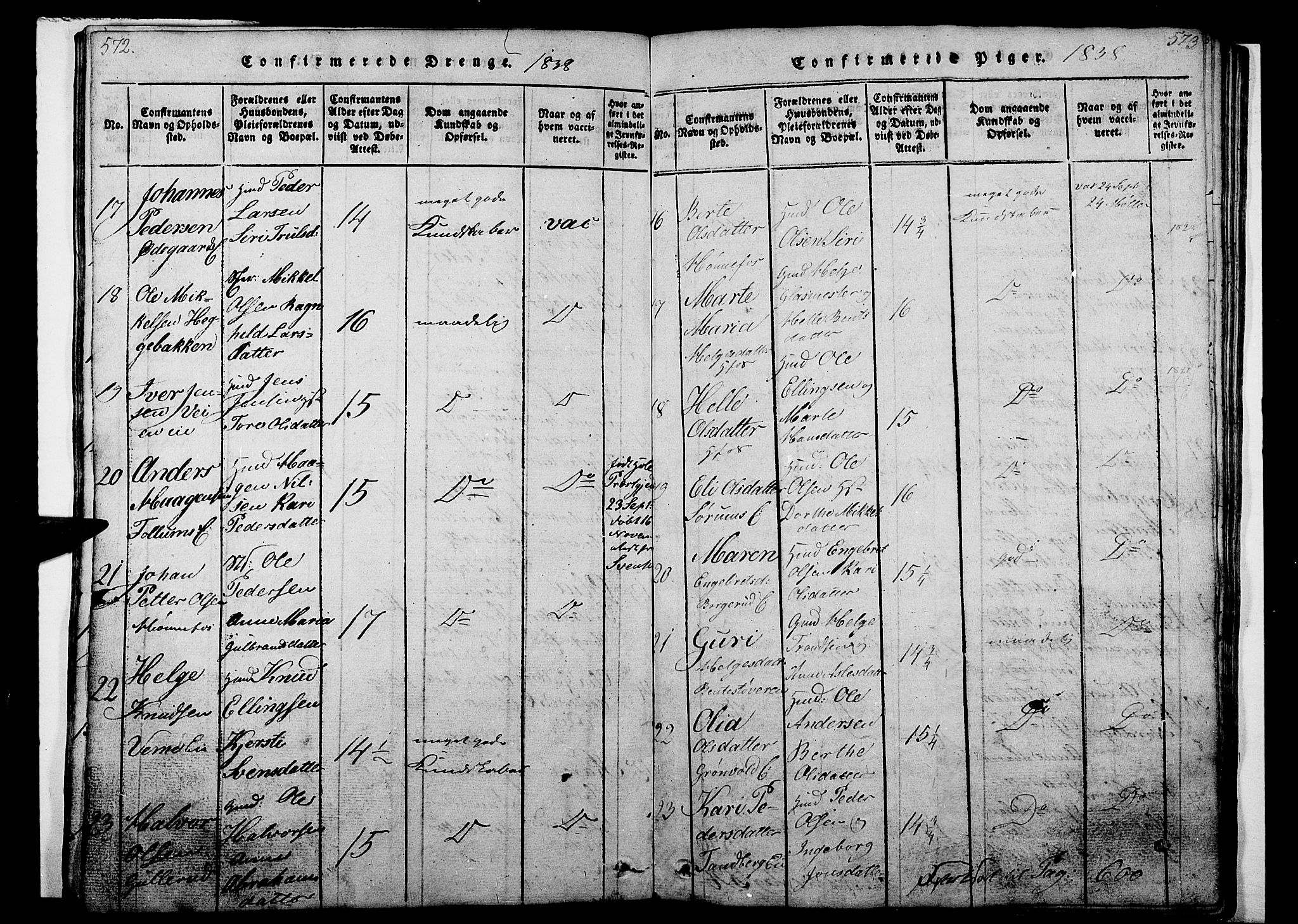 Norderhov kirkebøker, SAKO/A-237/G/Ga/L0003: Parish register (copy) no. I 3 /1, 1814-1876, p. 572-573