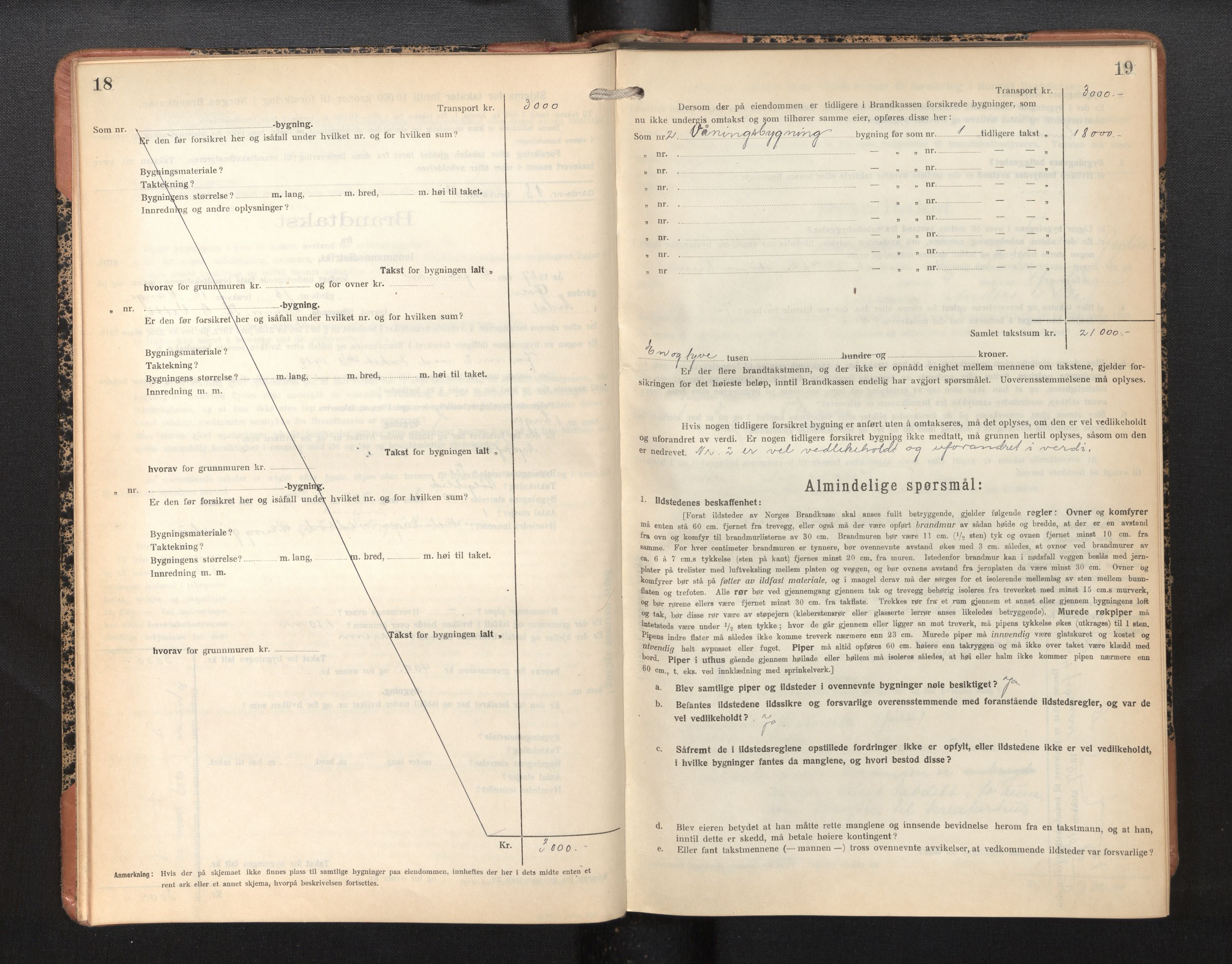 Lensmannen i Årdal, AV/SAB-A-30501/0012/L0010: Branntakstprotokoll, skjematakst, 1926-1939, p. 18-19