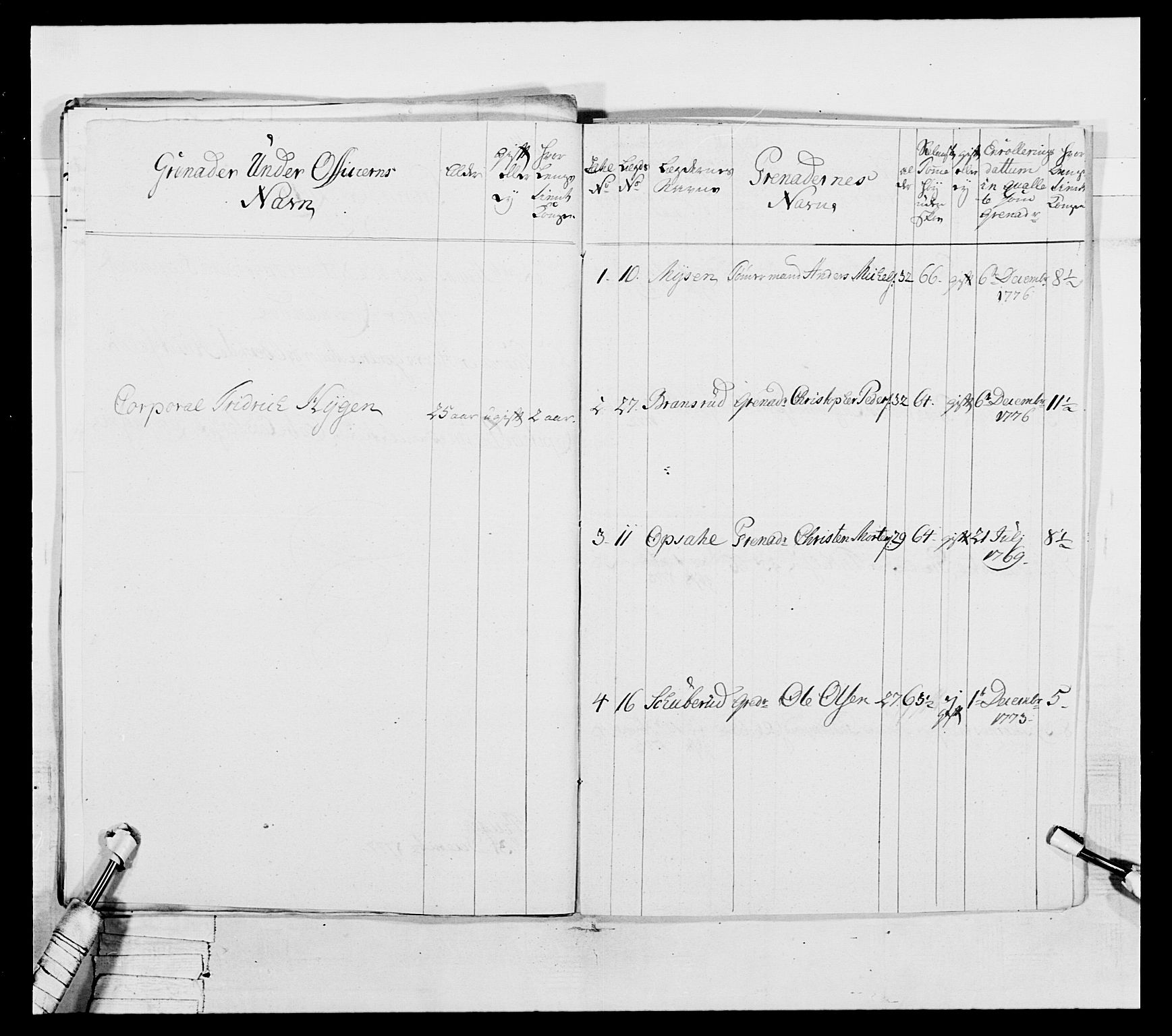 Generalitets- og kommissariatskollegiet, Det kongelige norske kommissariatskollegium, AV/RA-EA-5420/E/Eh/L0043a: 2. Akershusiske nasjonale infanteriregiment, 1767-1778, p. 630