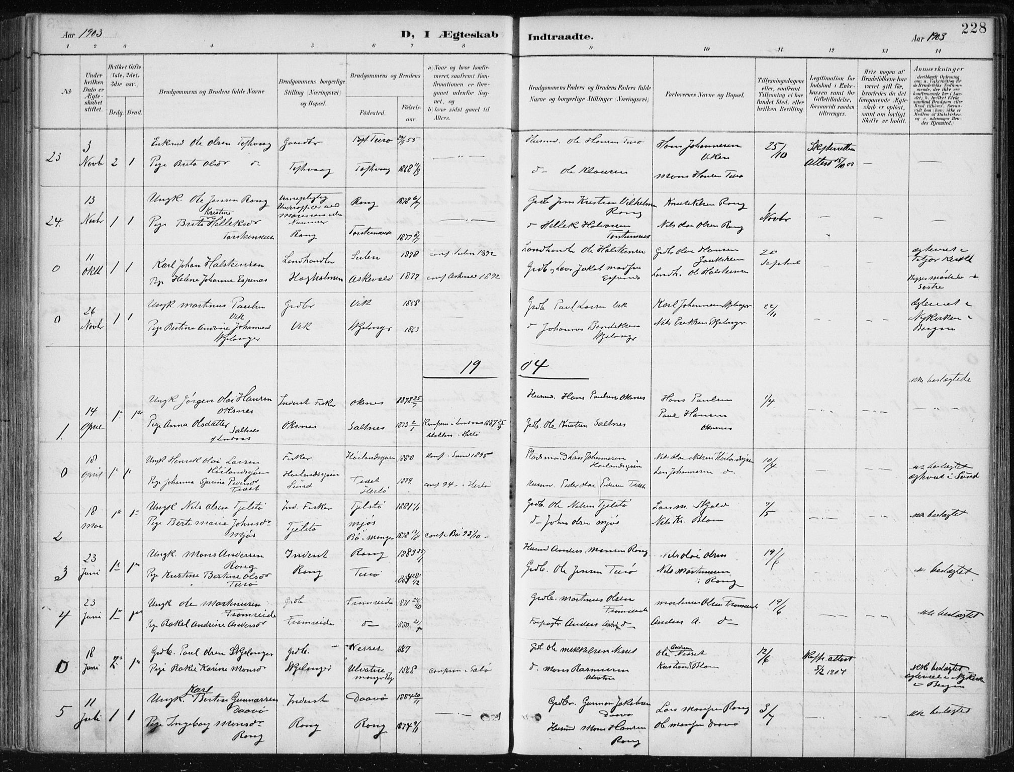 Herdla Sokneprestembete, SAB/A-75701/H/Haa: Parish register (official) no. A 4, 1891-1905, p. 228