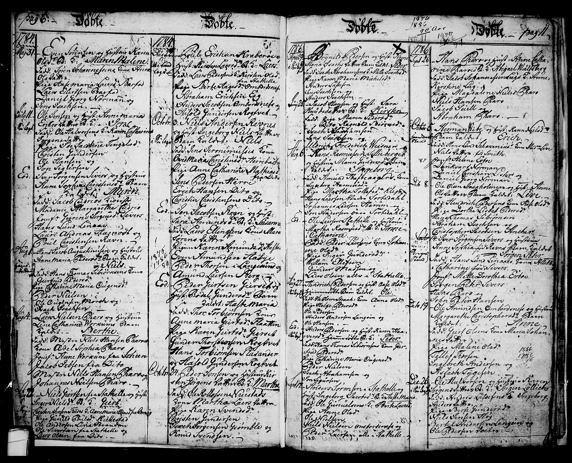 Langesund kirkebøker, SAKO/A-280/G/Ga/L0001: Parish register (copy) no. 1, 1783-1801, p. 6-7