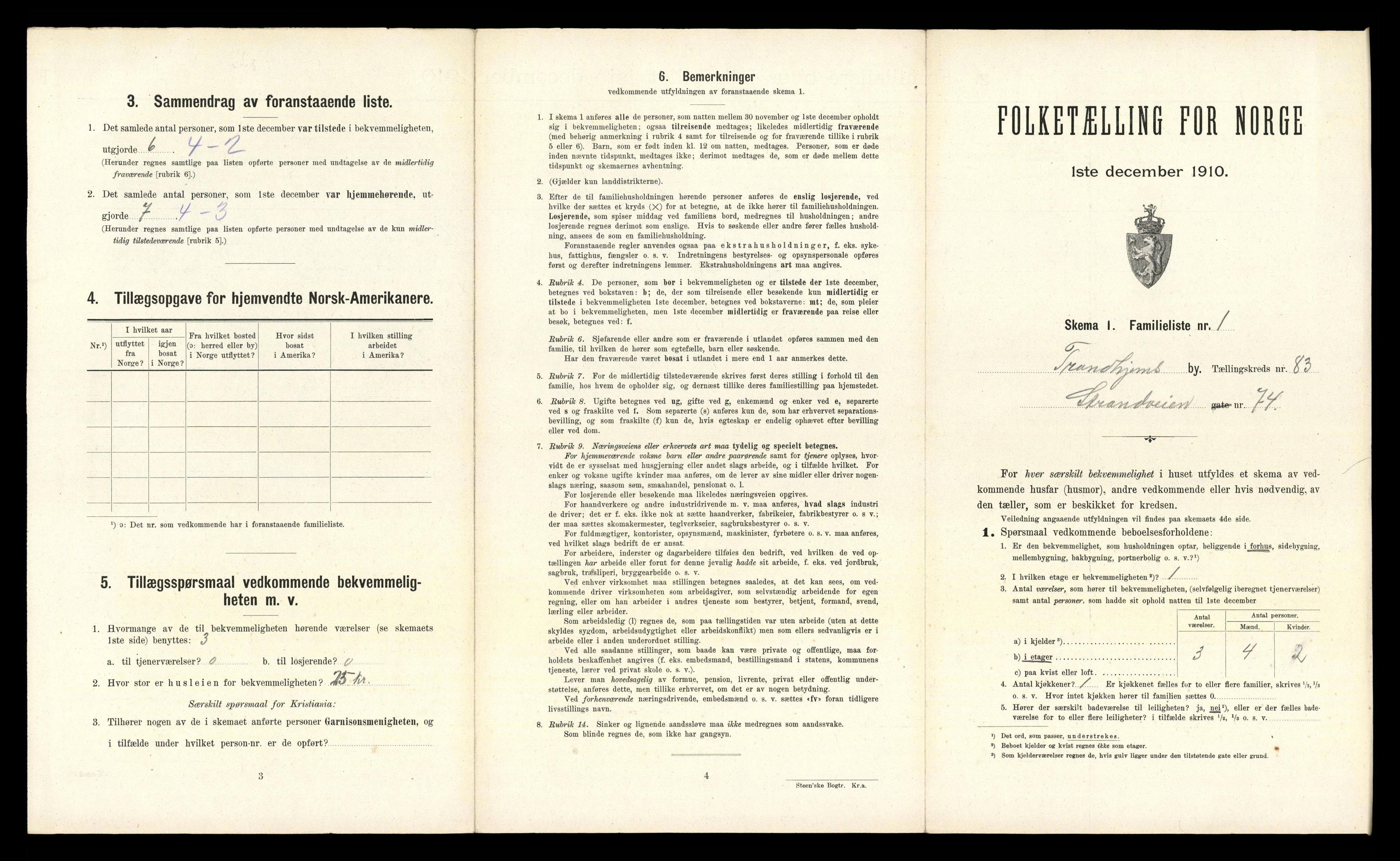 RA, 1910 census for Trondheim, 1910, p. 25083