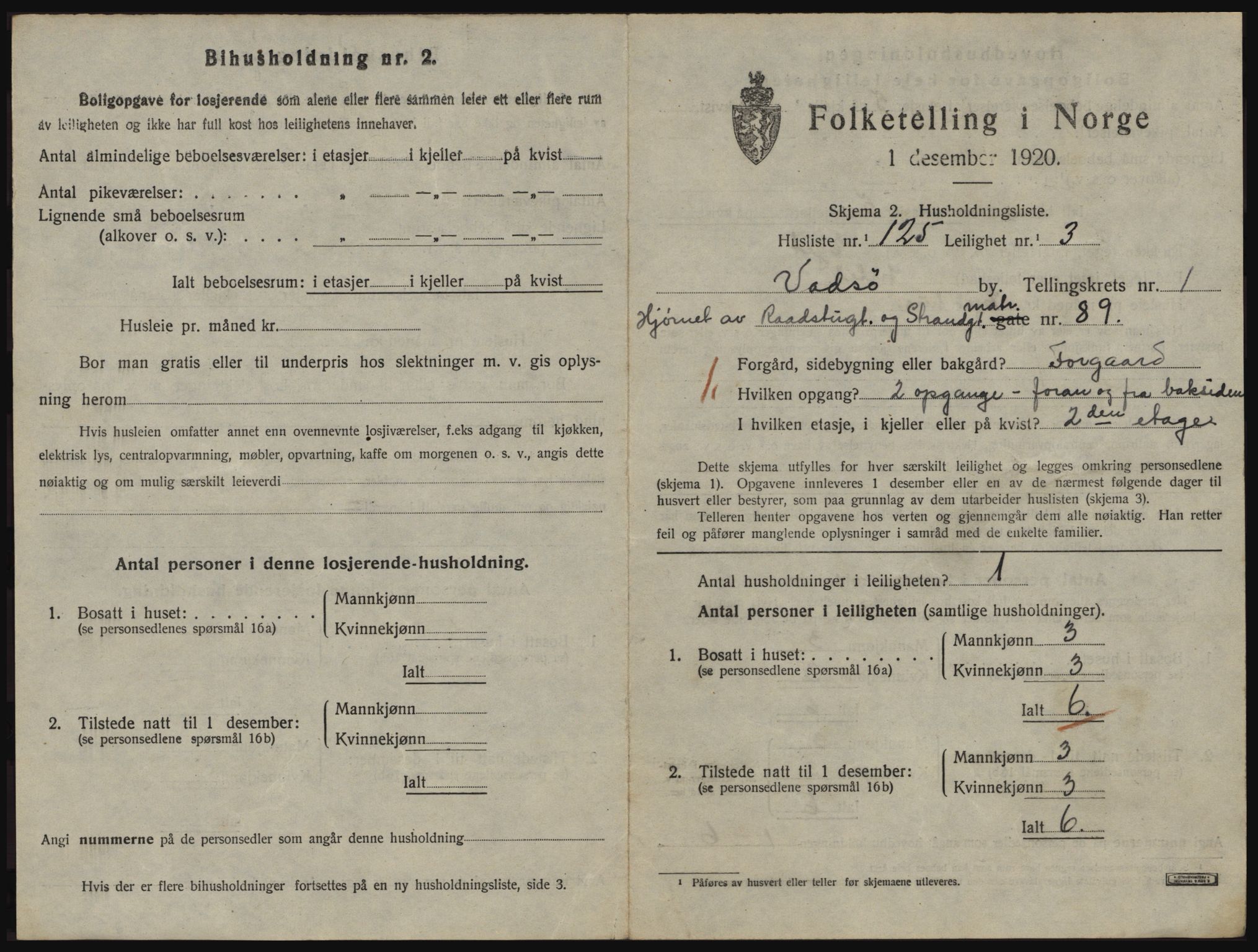 SATØ, 1920 census for Vadsø, 1920, p. 934