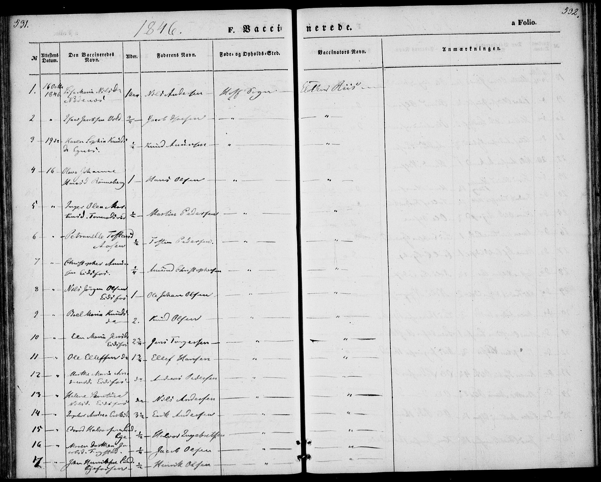 Hof kirkebøker, AV/SAKO-A-64/F/Fa/L0005: Parish register (official) no. I 5, 1844-1851, p. 531-532