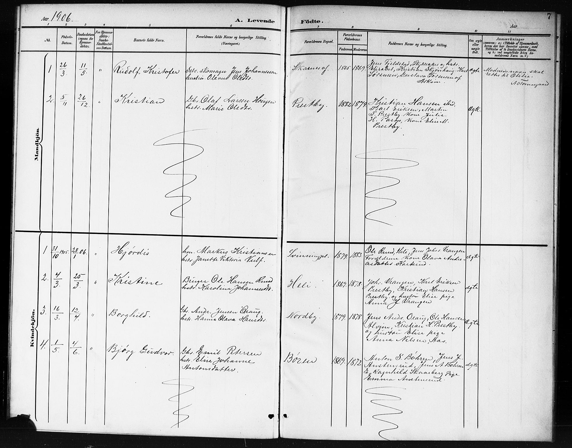 Spydeberg prestekontor Kirkebøker, AV/SAO-A-10924/G/Gc/L0001: Parish register (copy) no. III 1, 1901-1917, p. 7