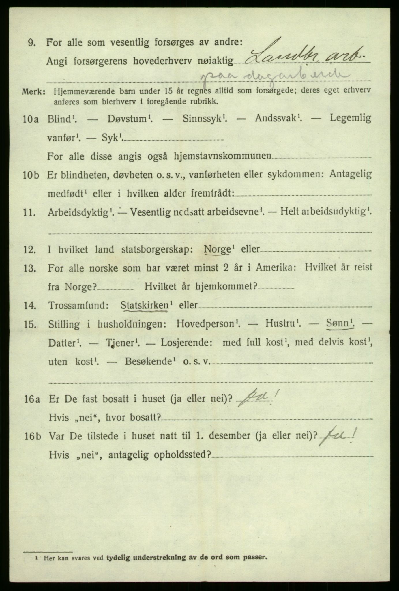 SAB, 1920 census for Leikanger, 1920, p. 1405